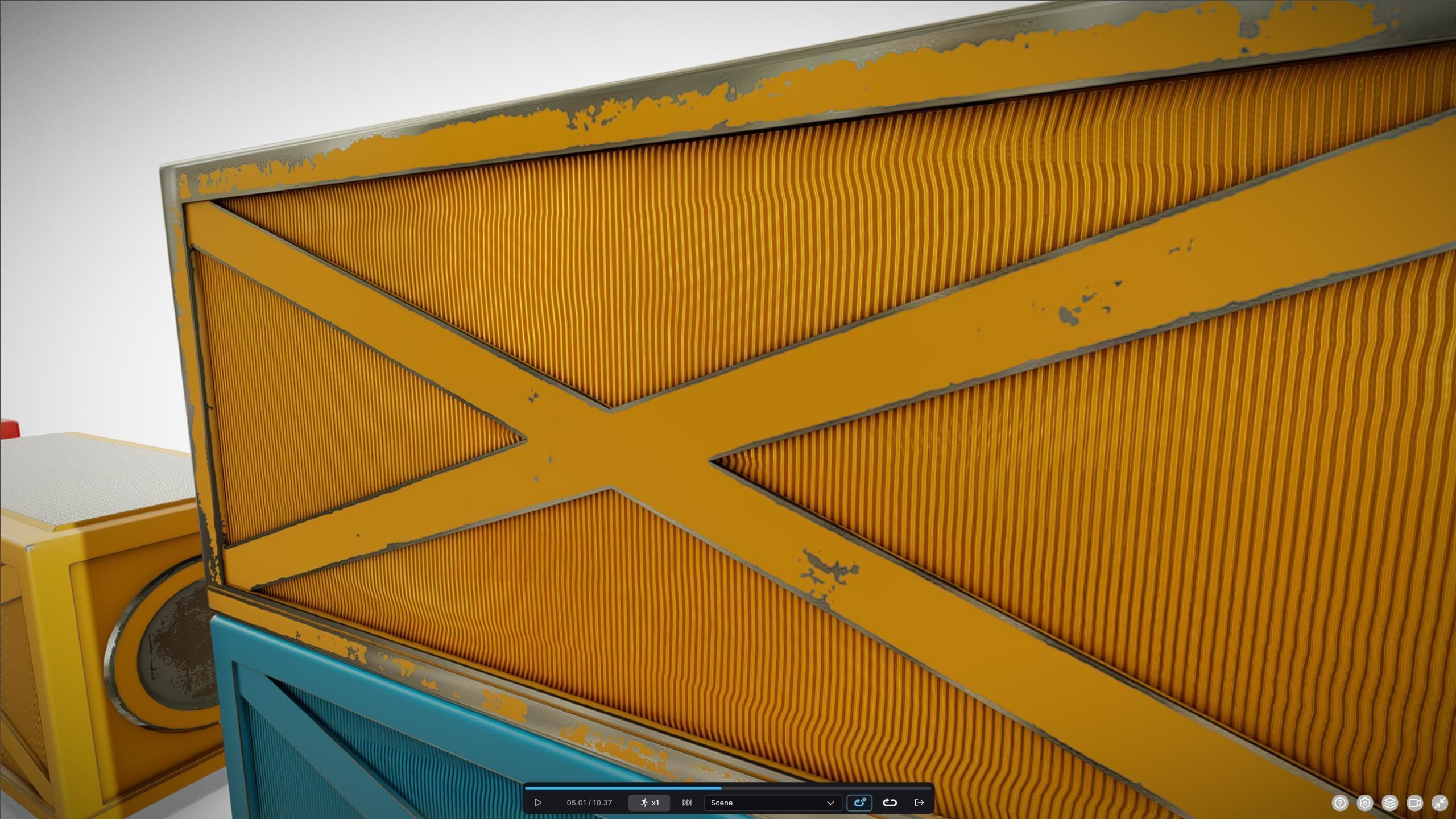 M0021 Futuristic shipping 20ft container Low-poly 3D model_4