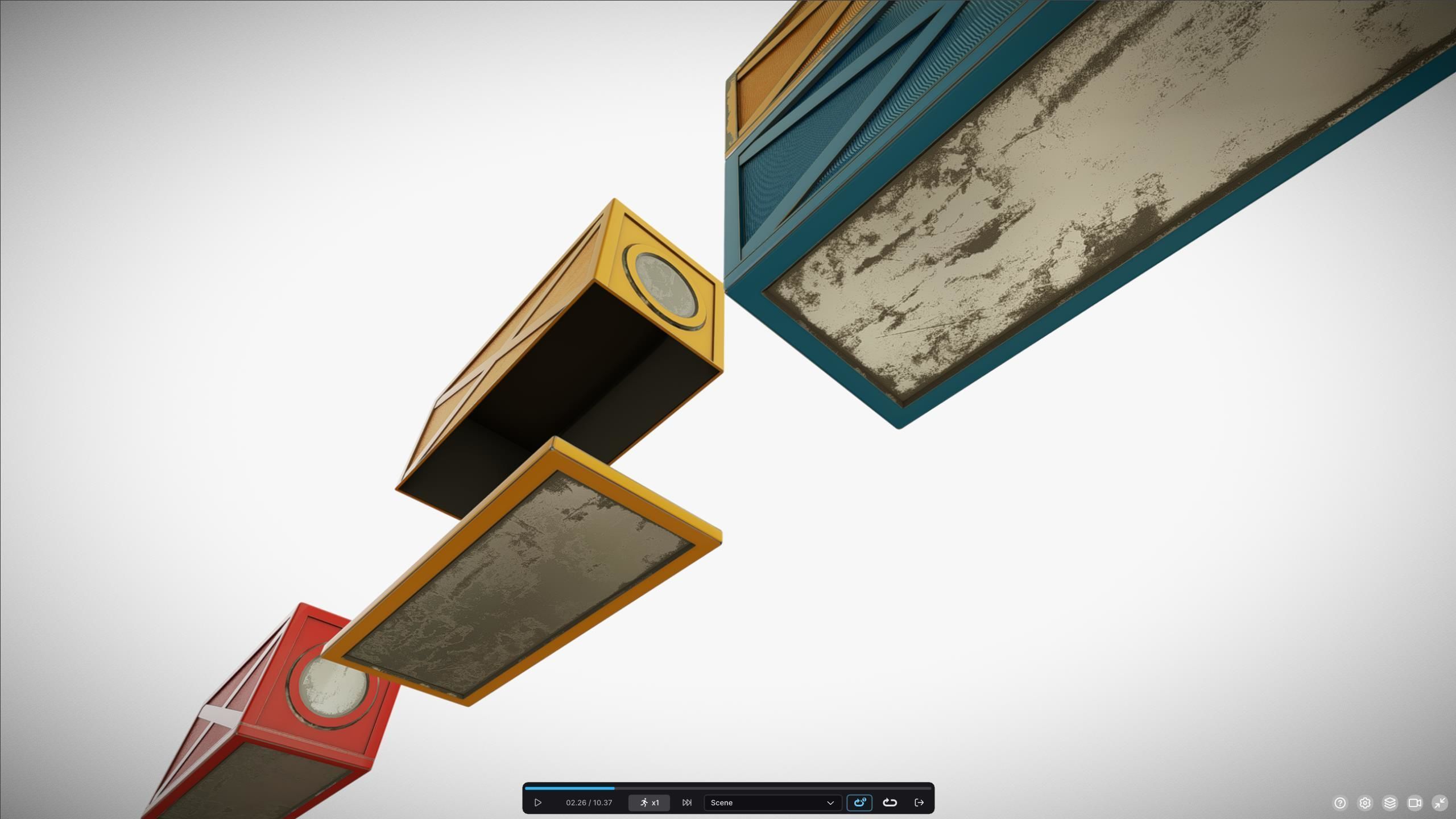 M0021 Futuristic shipping 20ft container Low-poly 3D model_6