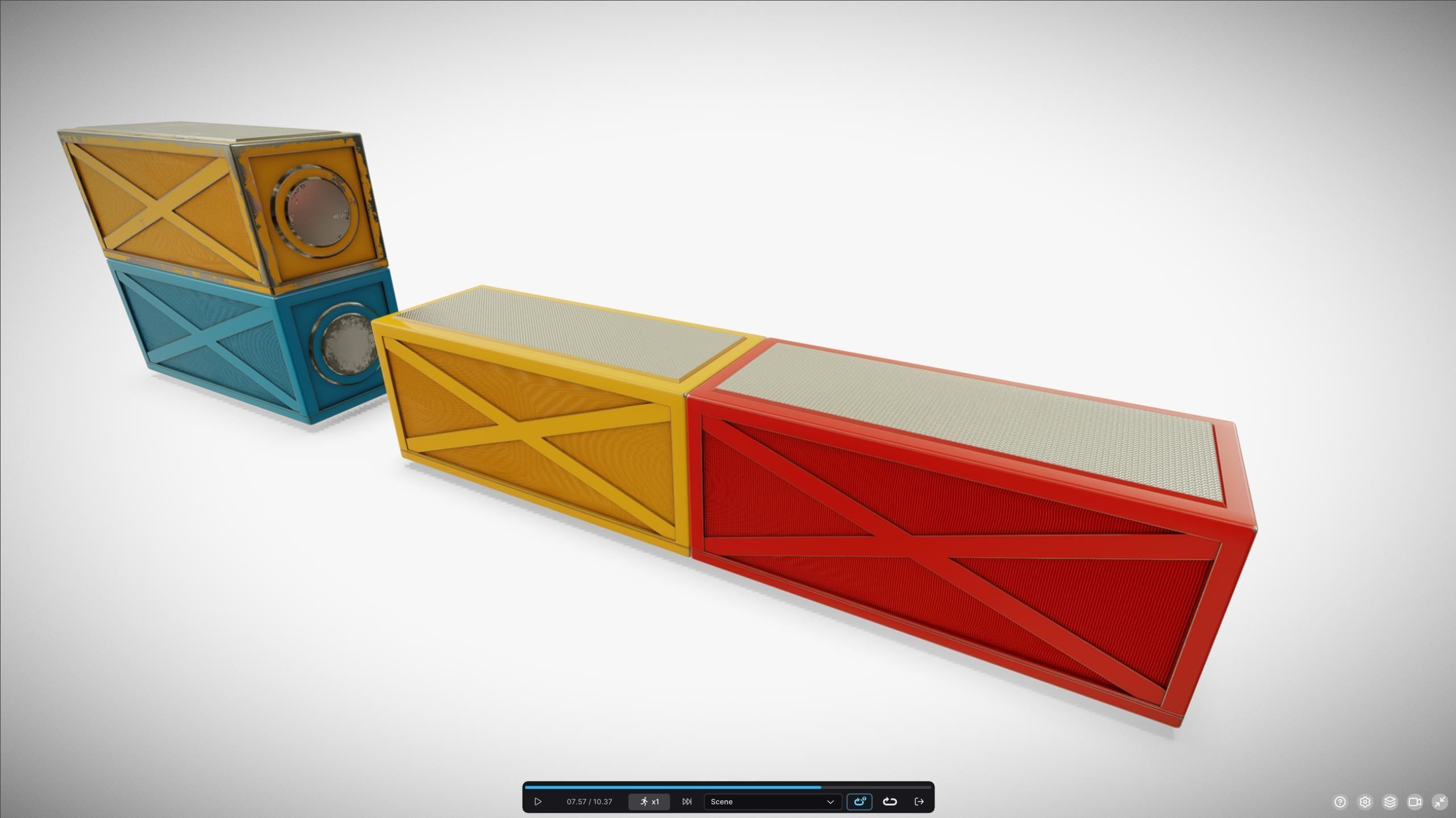 M0021 Futuristic shipping 20ft container Low-poly 3D model_7