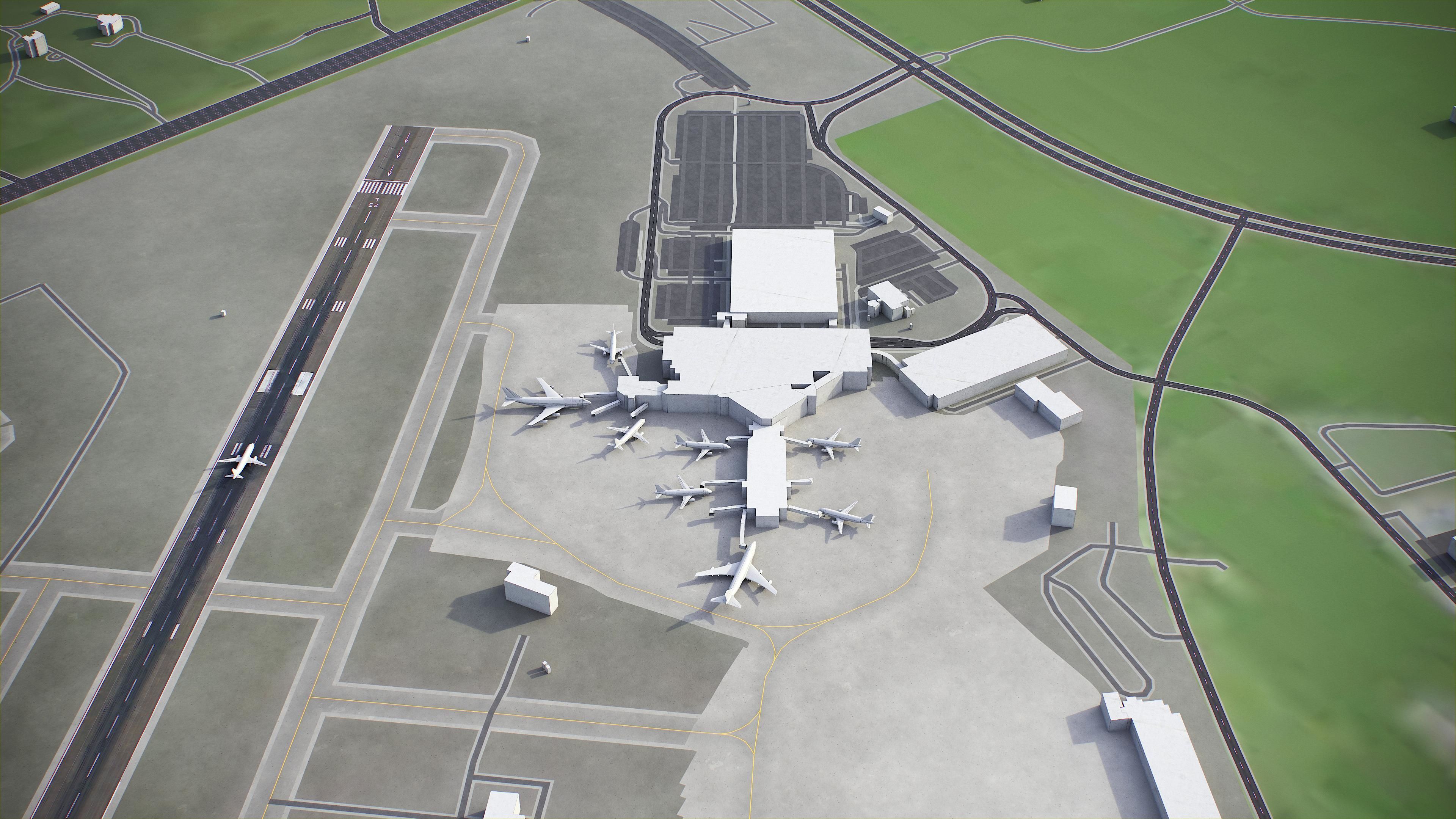 Lexington - Blue Grass Airport - LEX Low-poly 3D model_5