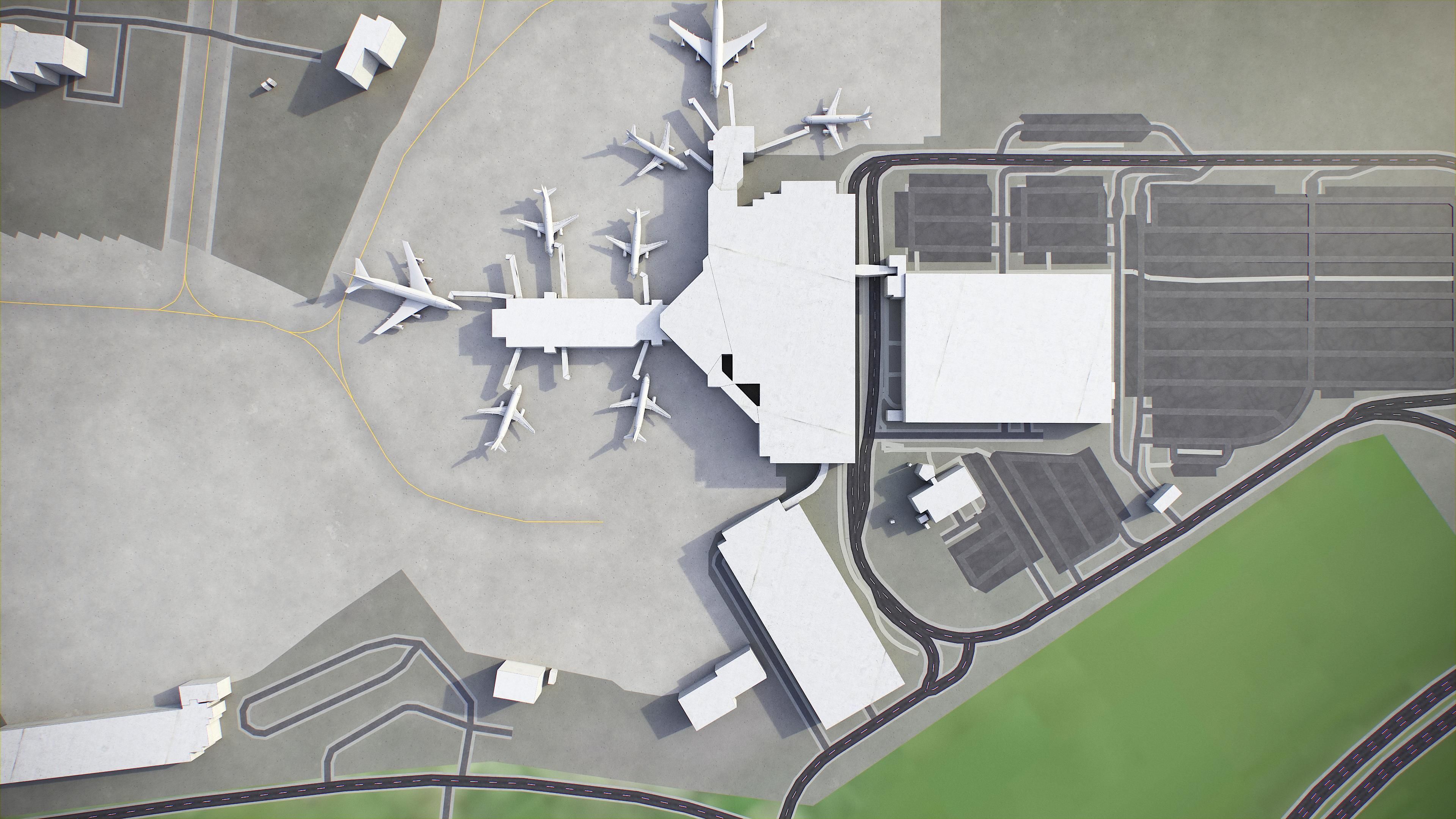 Lexington - Blue Grass Airport - LEX Low-poly 3D model_6