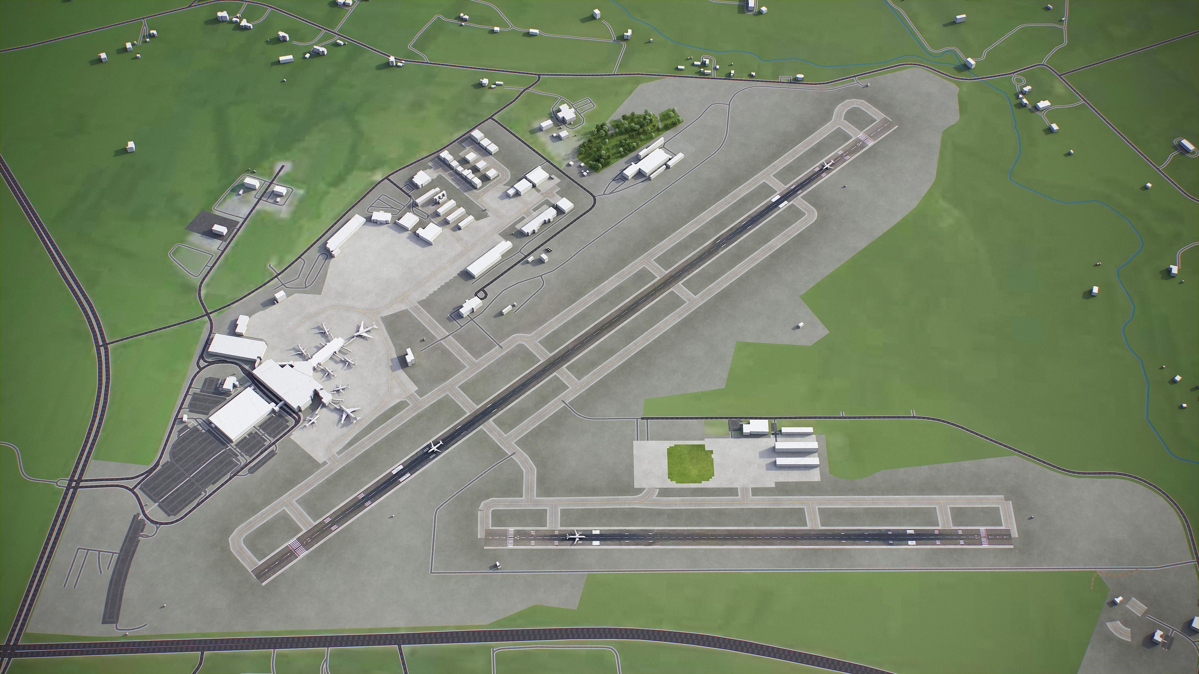 Lexington - Blue Grass Airport - LEX Low-poly 3D model_3