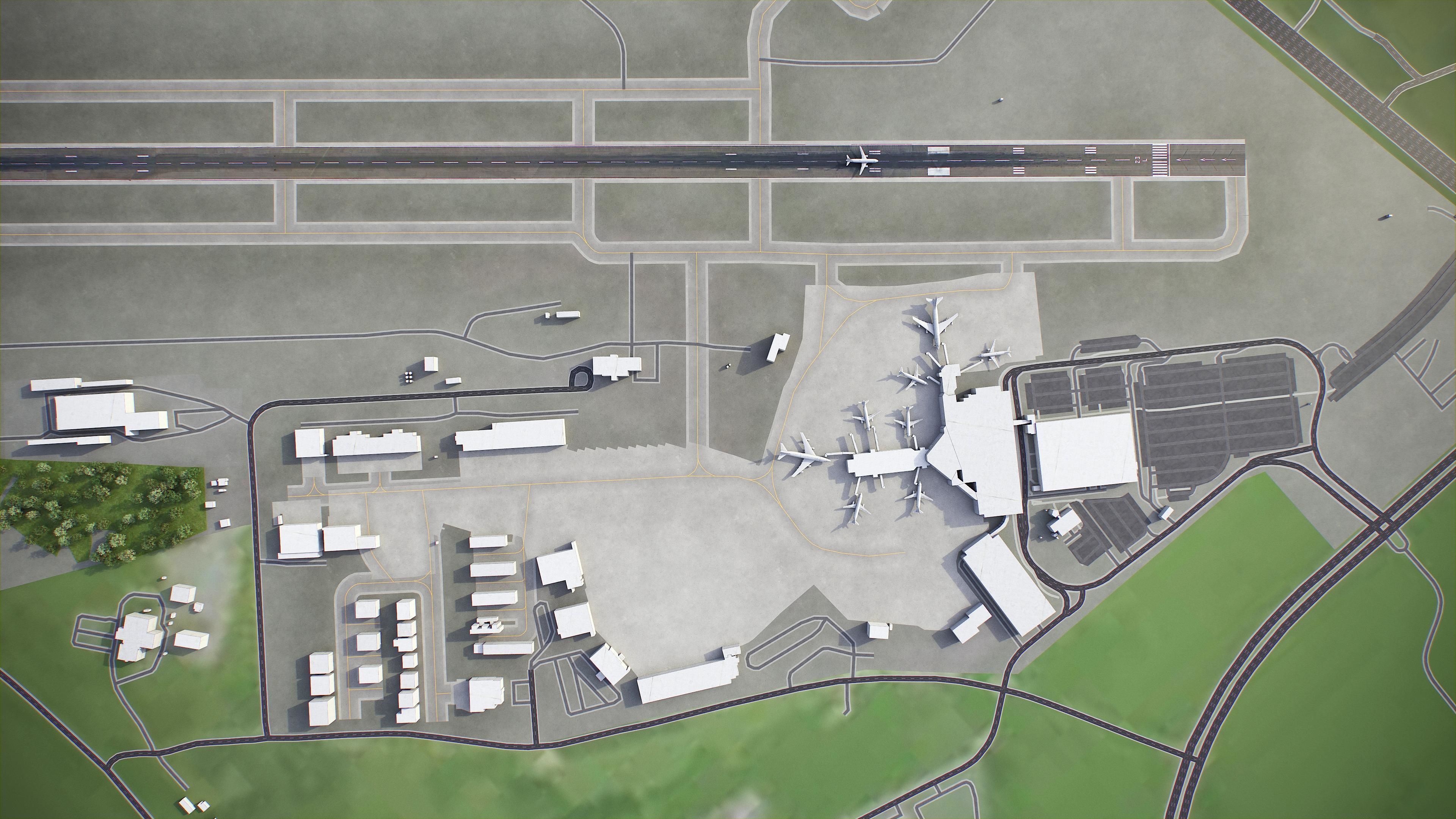 Lexington - Blue Grass Airport - LEX Low-poly 3D model_7