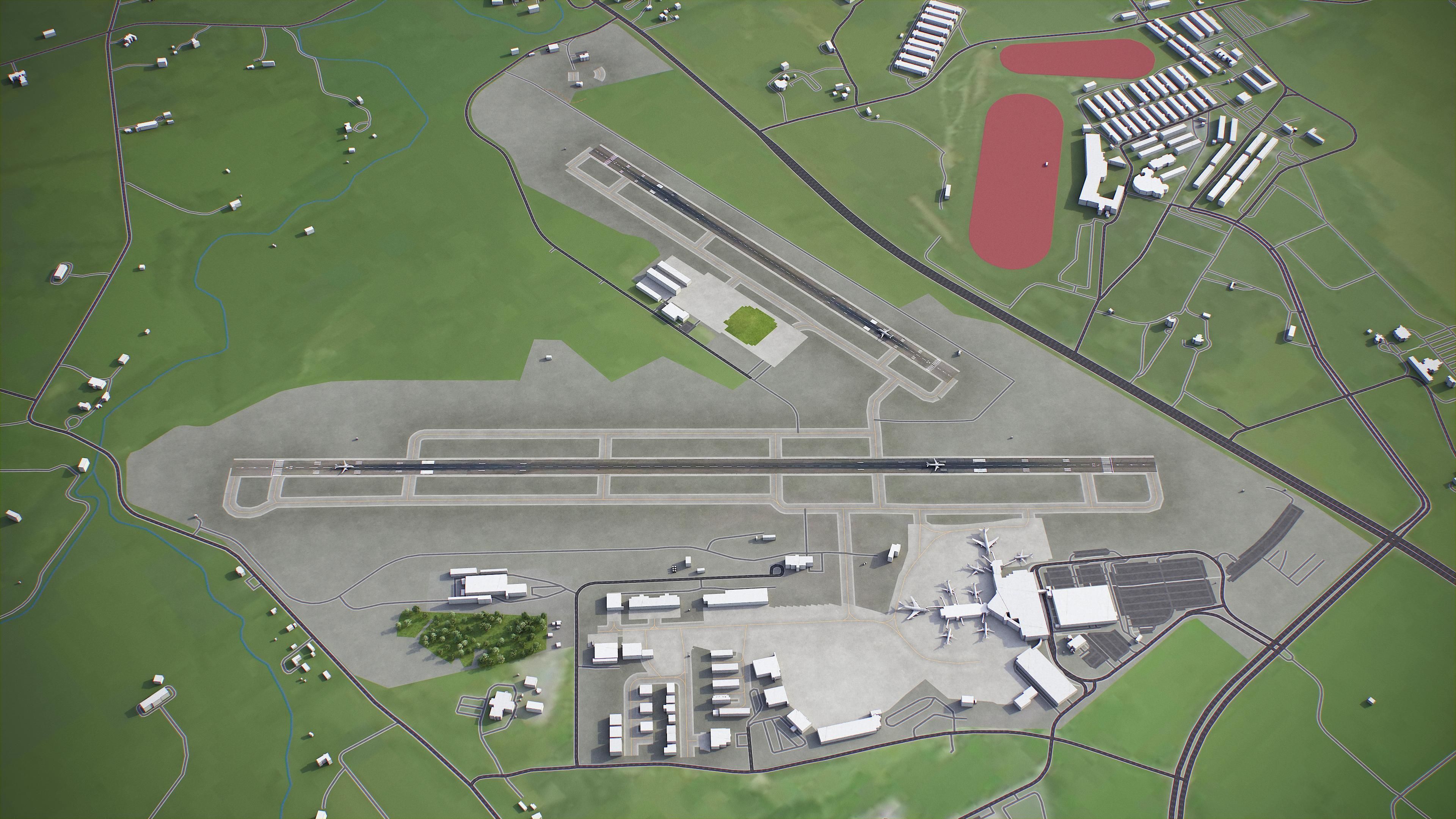 Lexington - Blue Grass Airport - LEX Low-poly 3D model_1