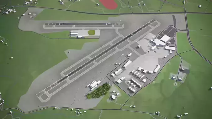 Lexington - Blue Grass Airport - LEX Low-poly 3D model