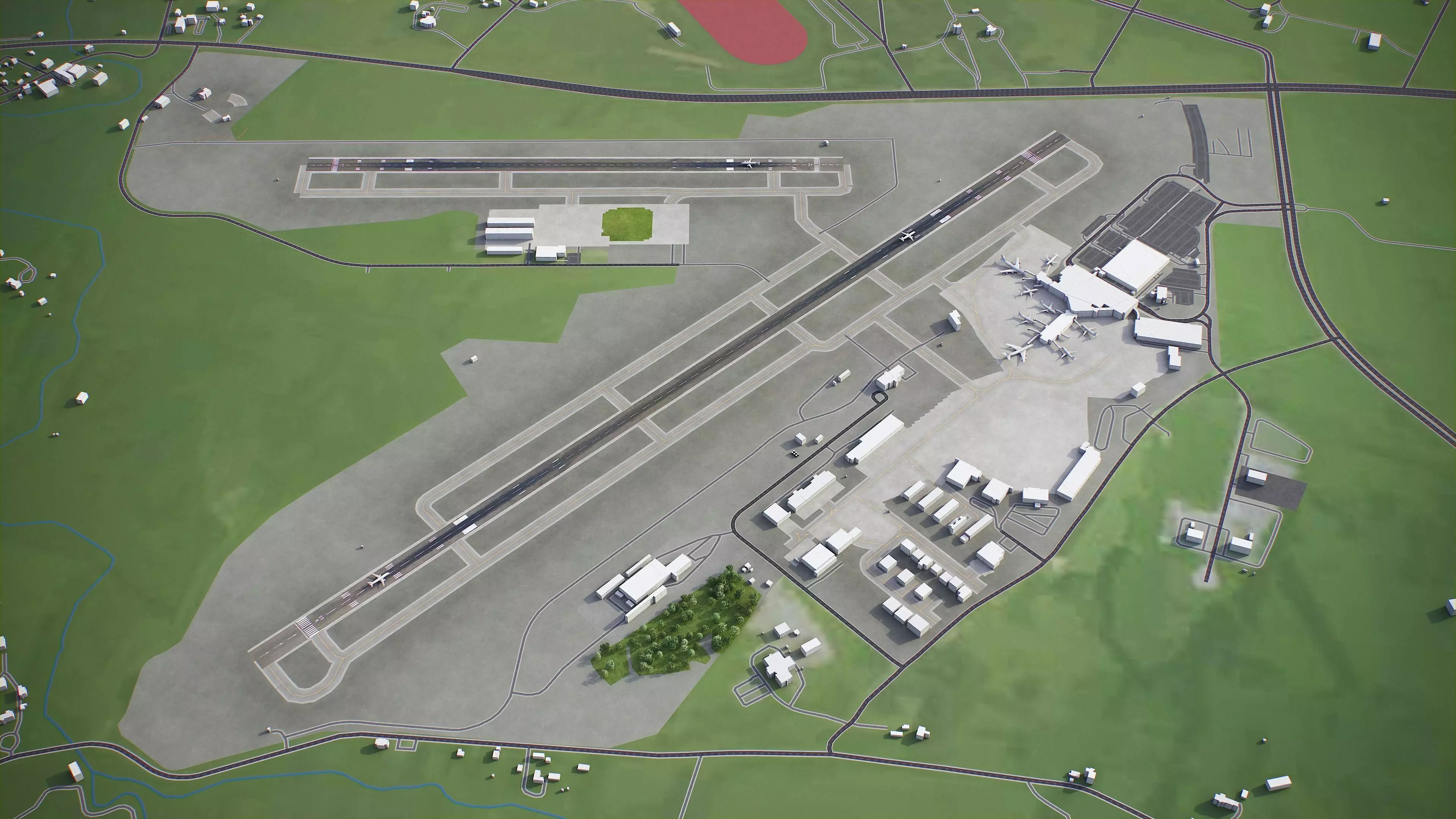 Lexington - Blue Grass Airport - LEX Low-poly 3D model_0