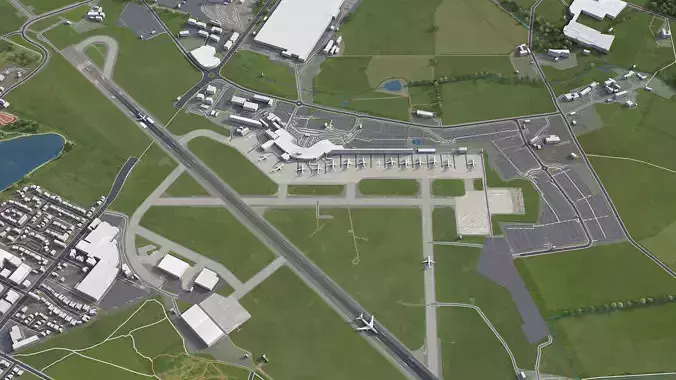 Leeds - Bradford Airport - LBA Low-poly 3D model