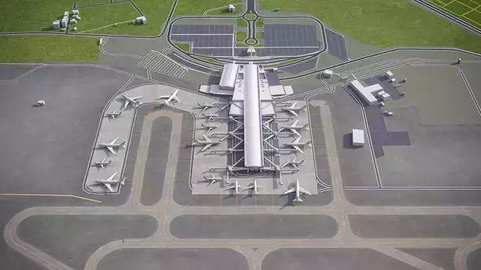 Larnaca - International Airport - LCA Low-poly 3D model