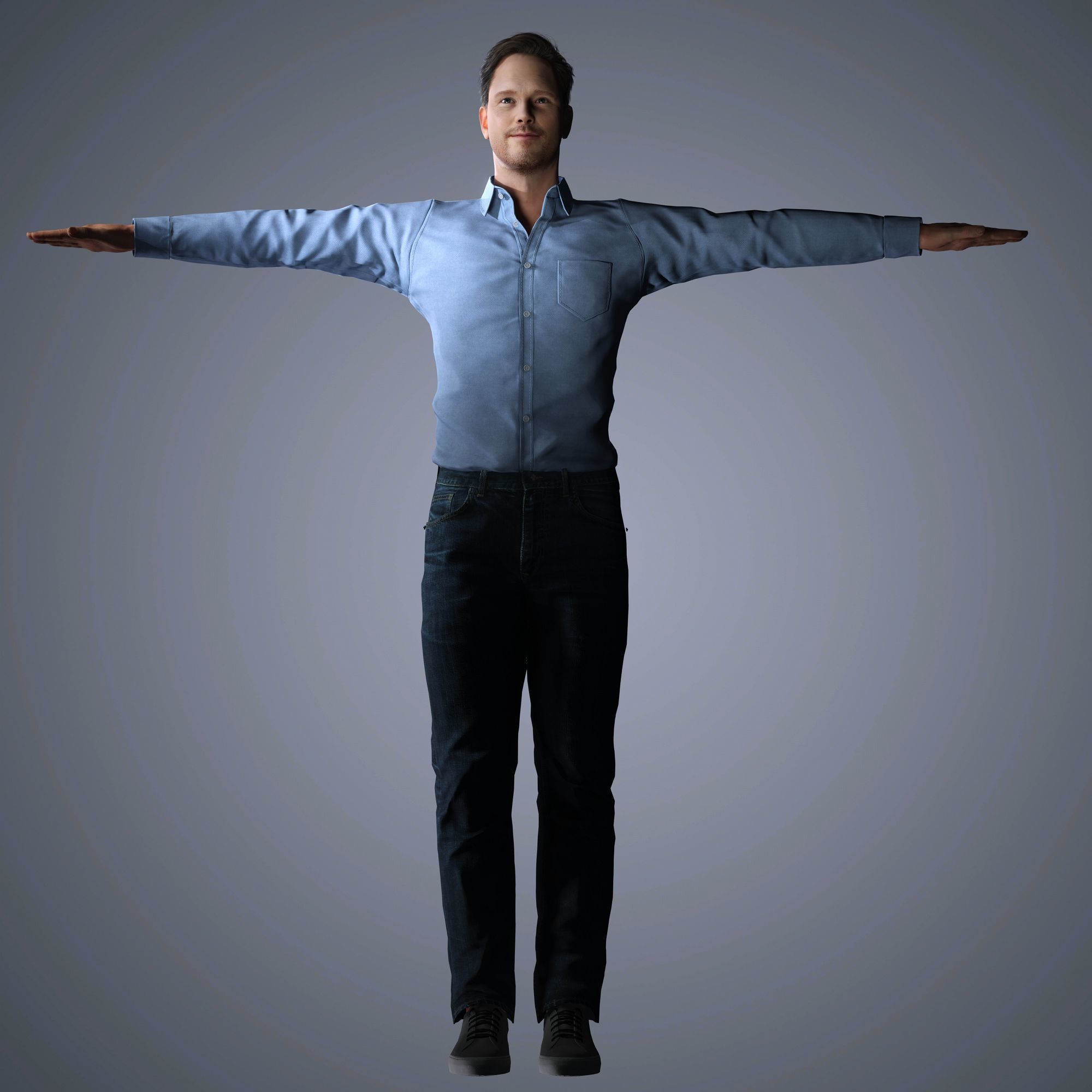 Chris Pratt Character Low-poly 3D model_16