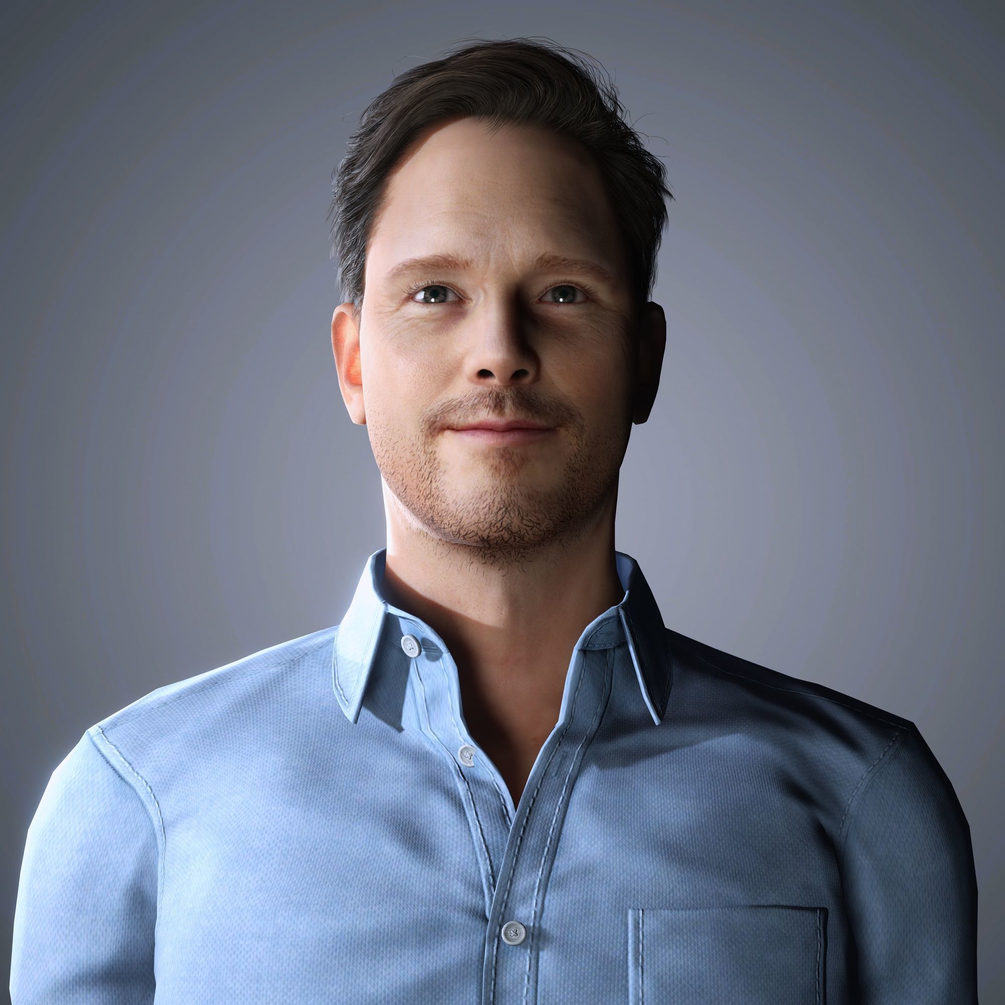 Chris Pratt Character Low-poly 3D model_1