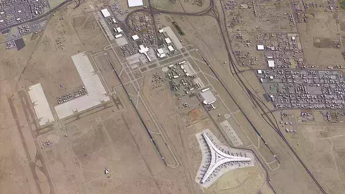 Kuwait - International Airport - KWI Low-poly 3D model