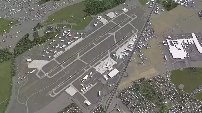 Knoxville - McGhee Tyson Airport - TYS Low-poly 3D model