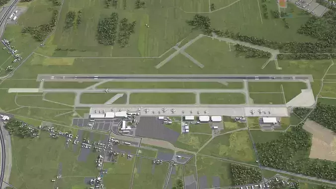 Katowice - Wojciech Korfanty Airport - KTW Low-poly 3D model