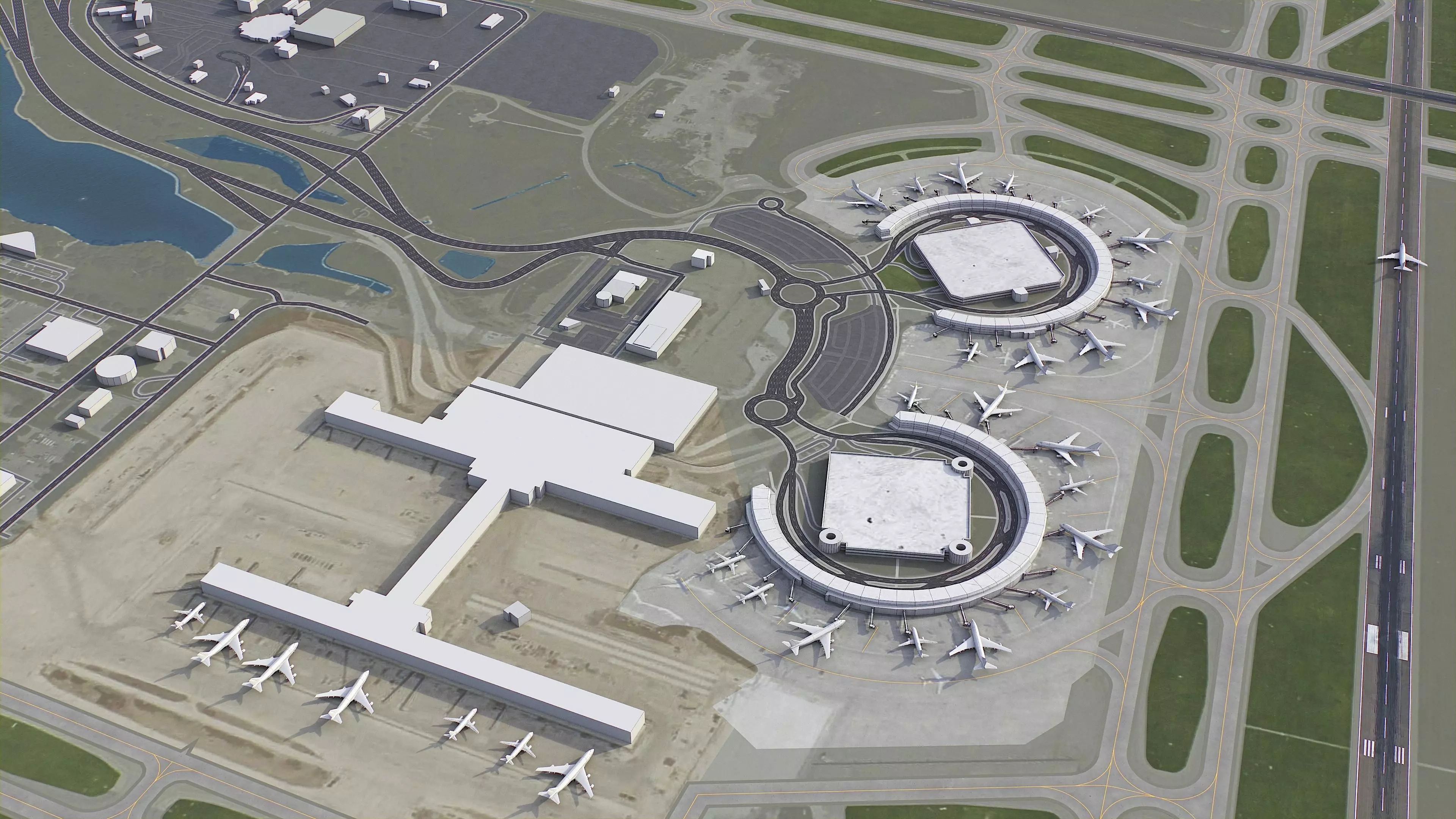 Kansas - City International Airport - MCI Low-poly 3D model