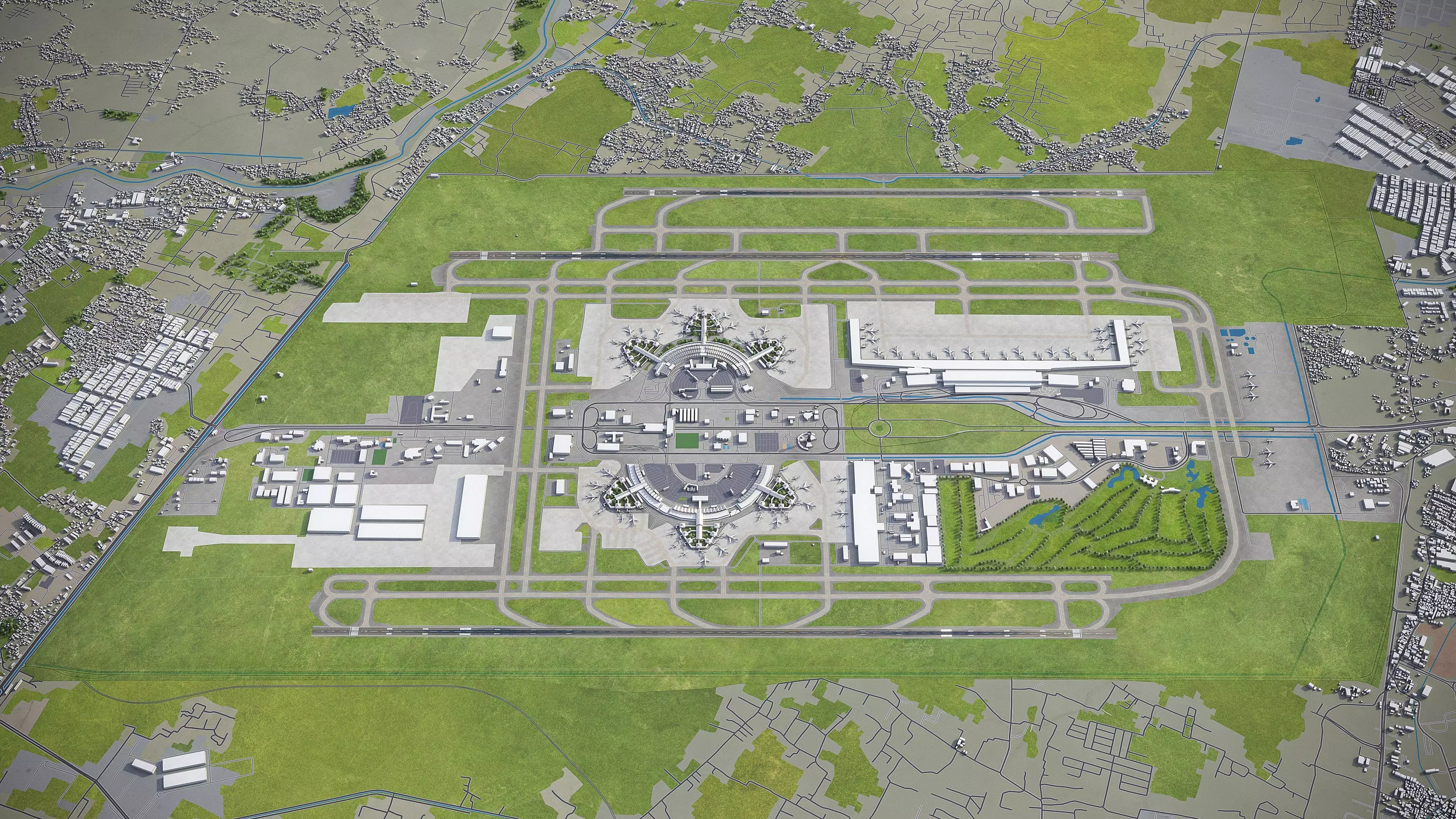 Jakarta Soekarno-Hatta International Airport - CGK Low-poly 3D model