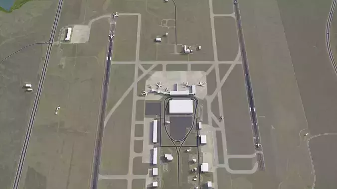 Jackson - Medgar Wiley Evers Airport - JAN Low-poly 3D model