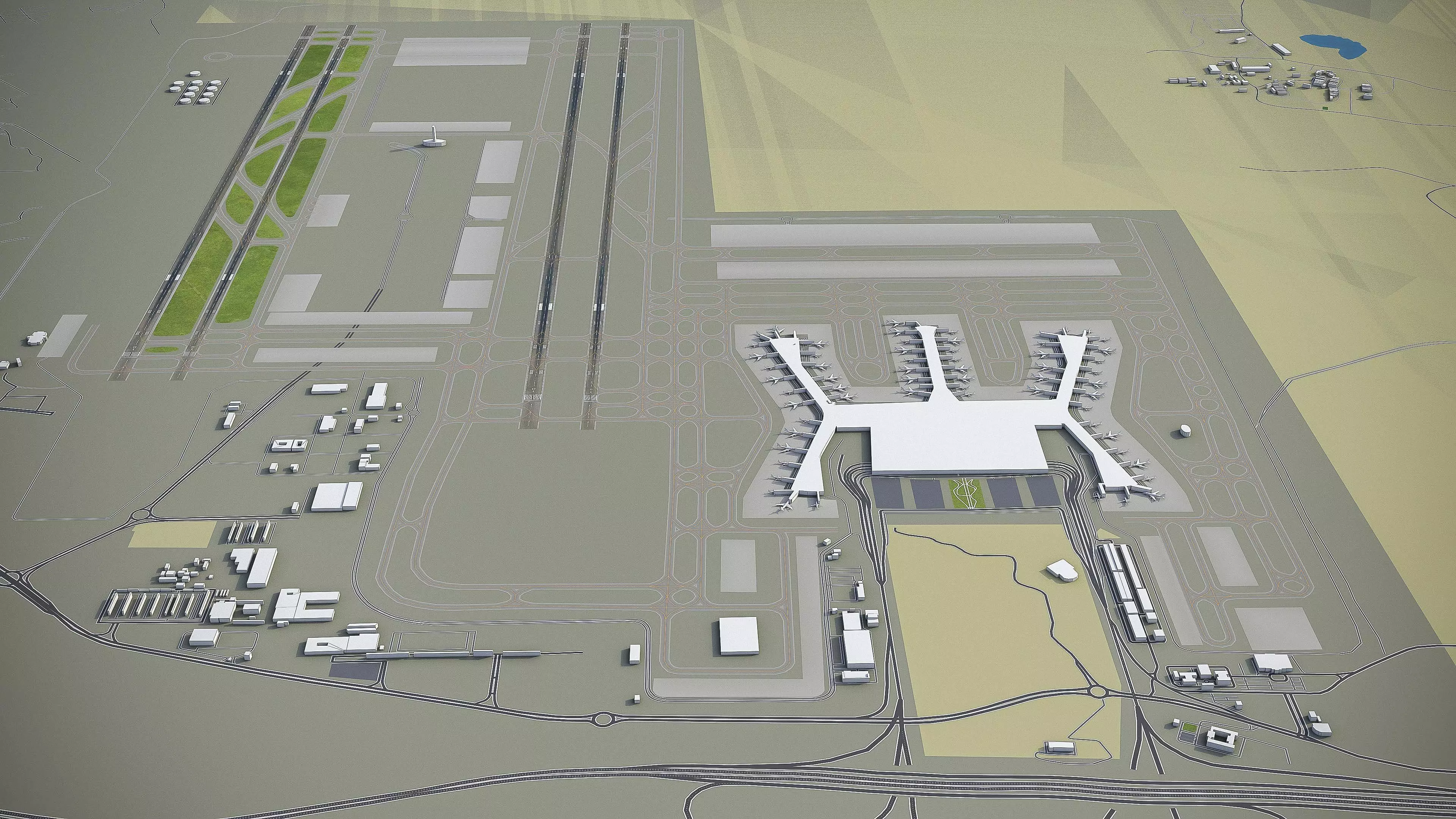 Istanbul - Airport - IST Low-poly 3D model_0