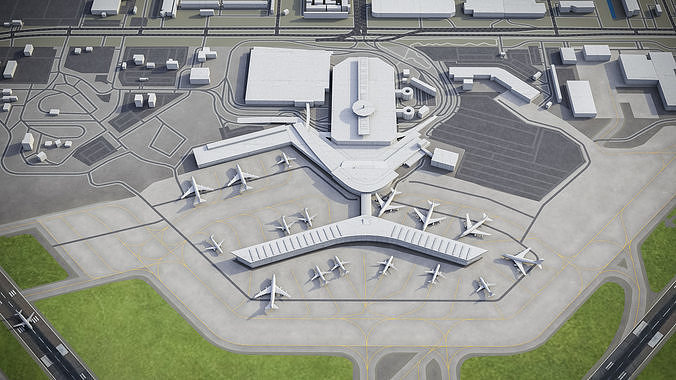 Houston - William Hobby Airport - HOU Low-poly 3D model