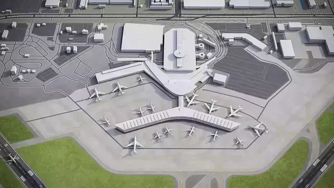 Houston - William Hobby Airport - HOU Low-poly 3D model