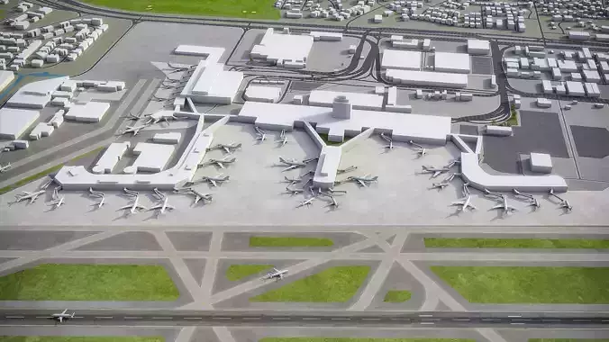 Honolulu - Airport - HNL Low-poly 3D model
