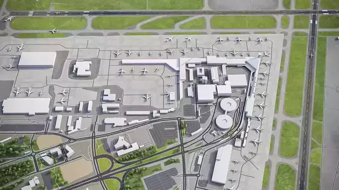 Helsinki - Airport - HEL Low-poly 3D model