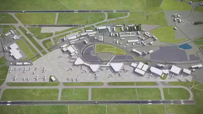 Hannover -  Airport - HAJ Low-poly 3D model