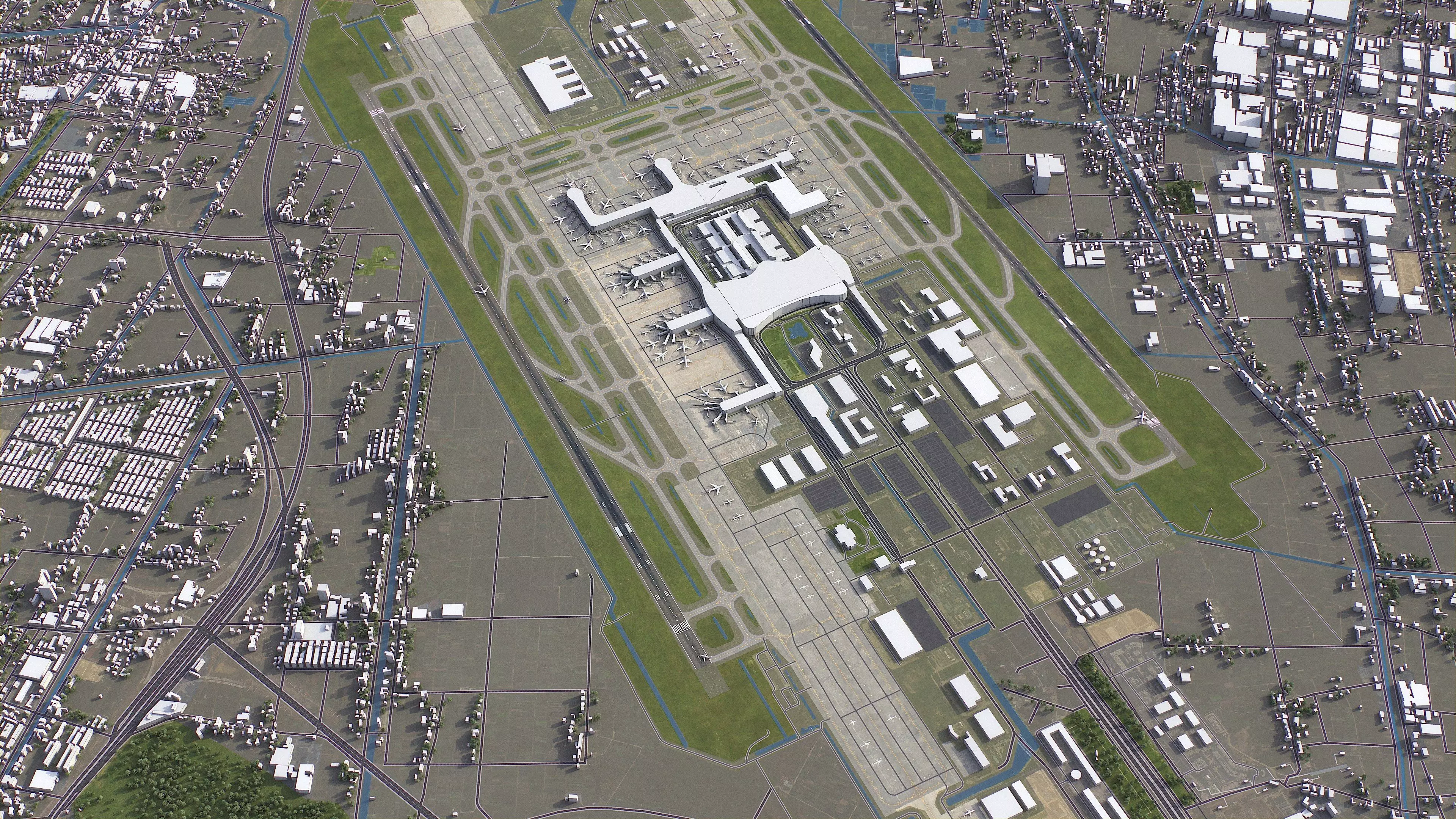 Hangzhou - Airport - HGH Low-poly 3D model