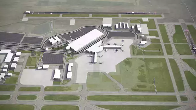 Grand Rapids - Gerald Ford Airport - GRR Low-poly 3D model