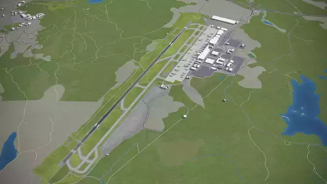 Gothenburg-Landvetter Airport - GOT Low-poly 3D model