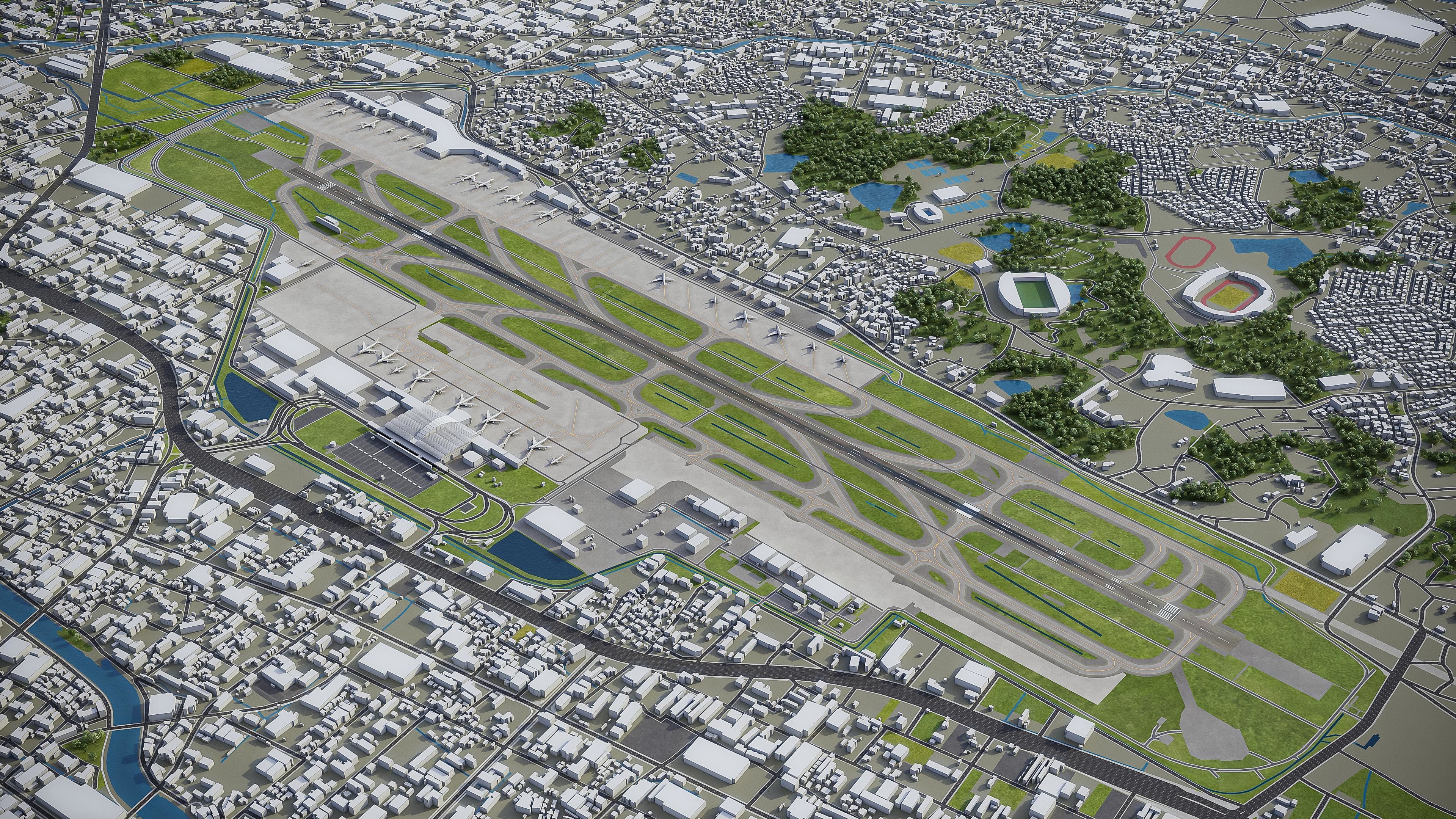 Fukuoka - Airport - FUK Low-poly 3D model_8