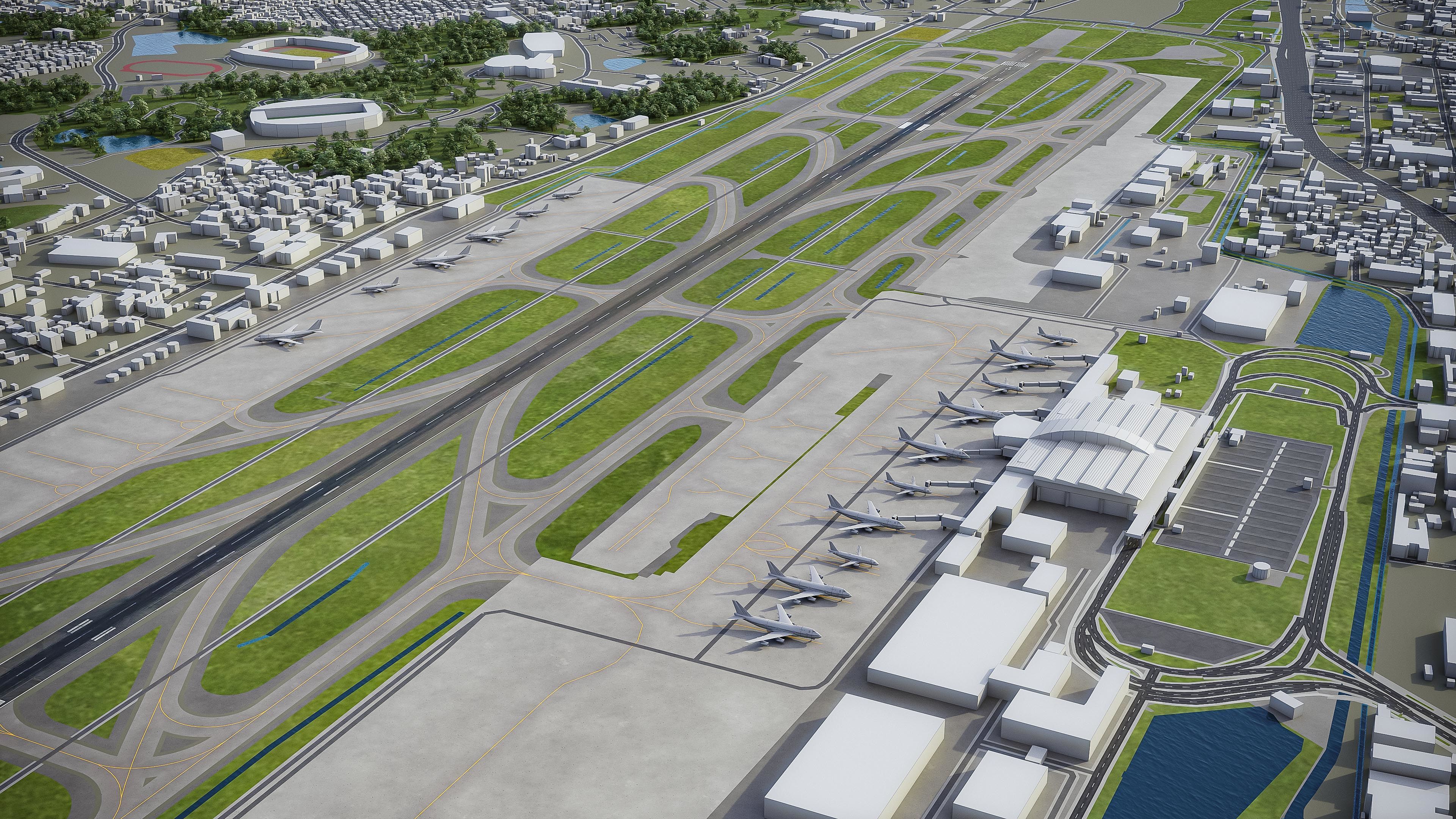 Fukuoka - Airport - FUK Low-poly 3D model_12