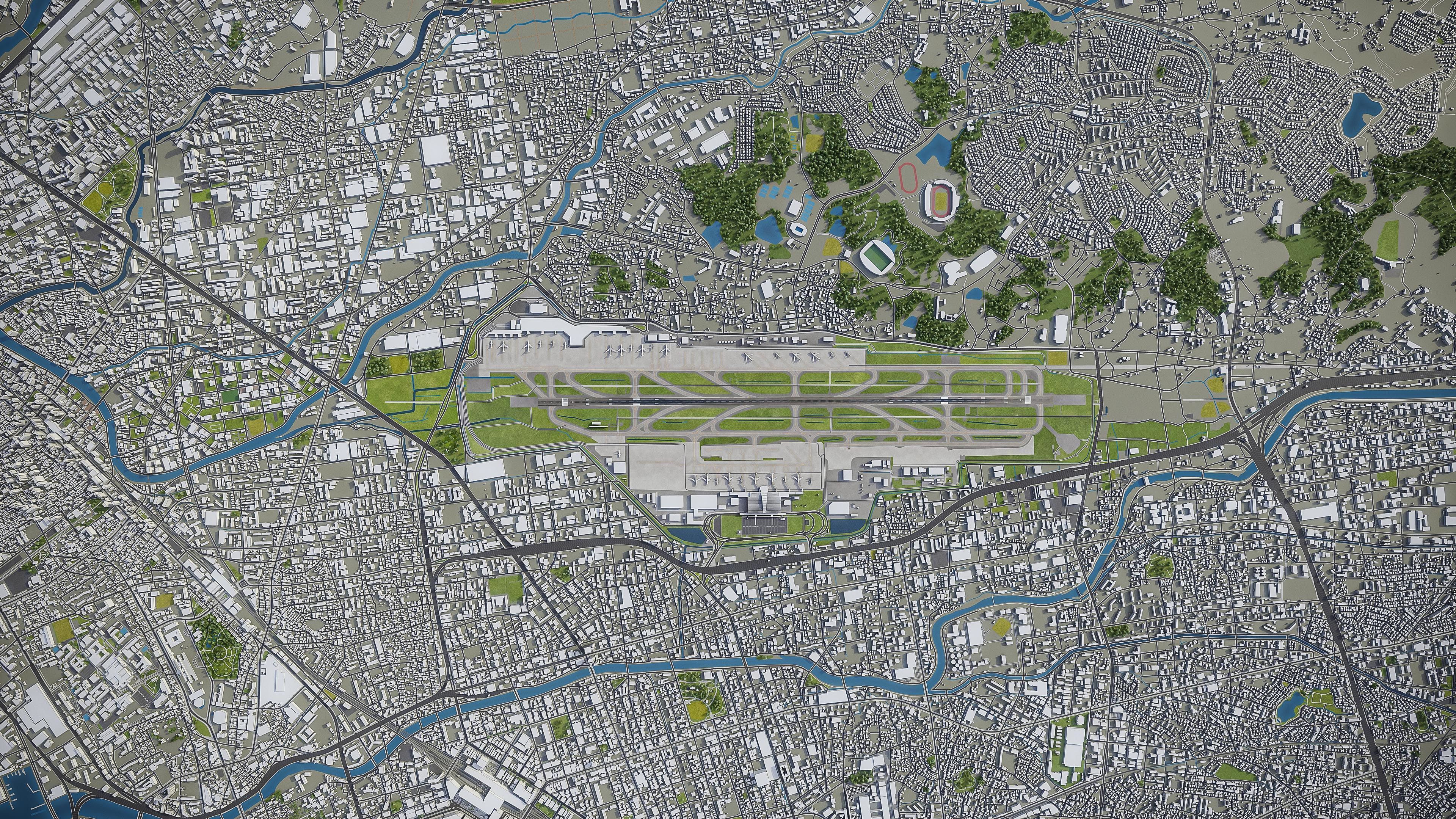 Fukuoka - Airport - FUK Low-poly 3D model_7