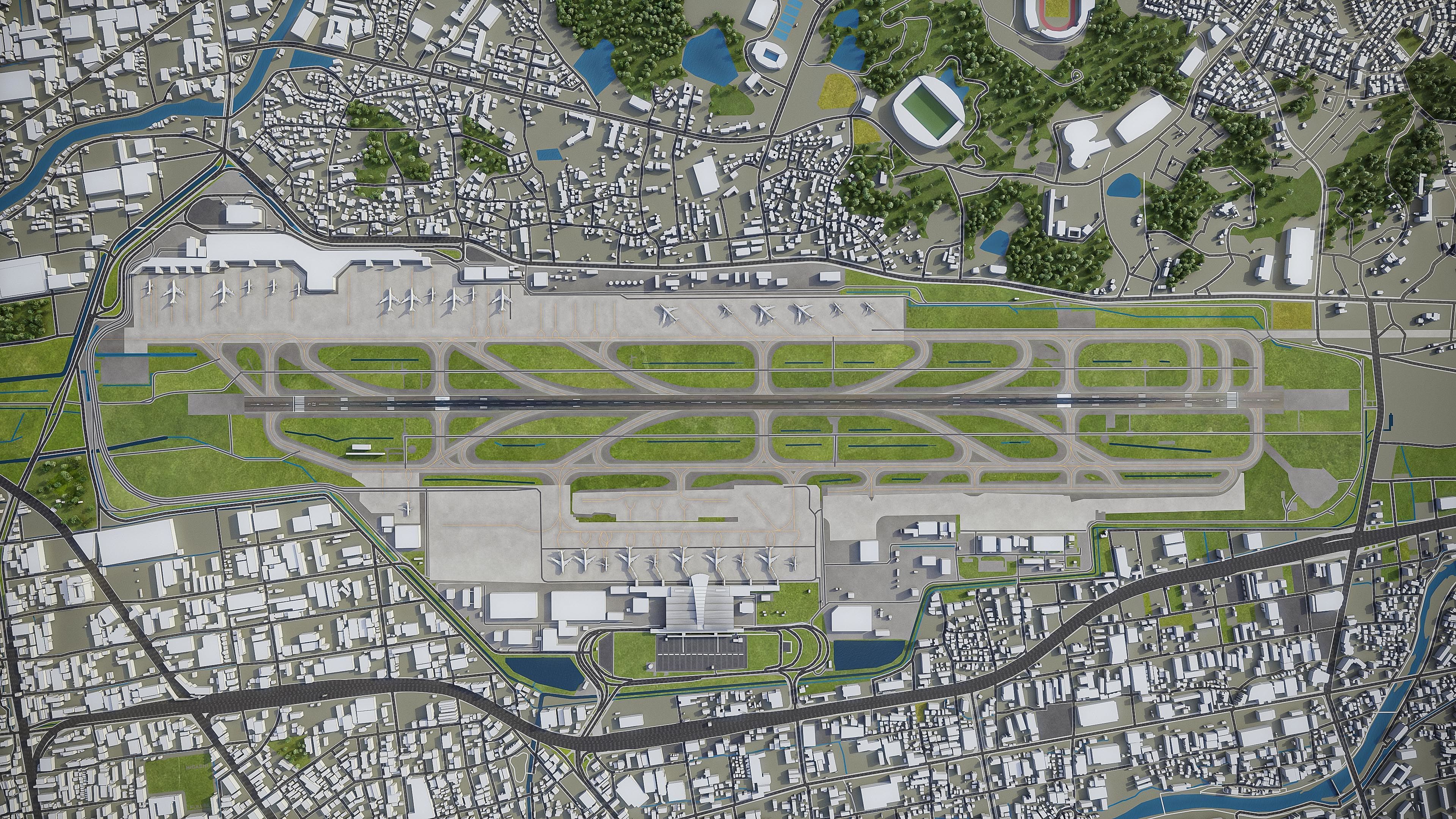 Fukuoka - Airport - FUK Low-poly 3D model_6