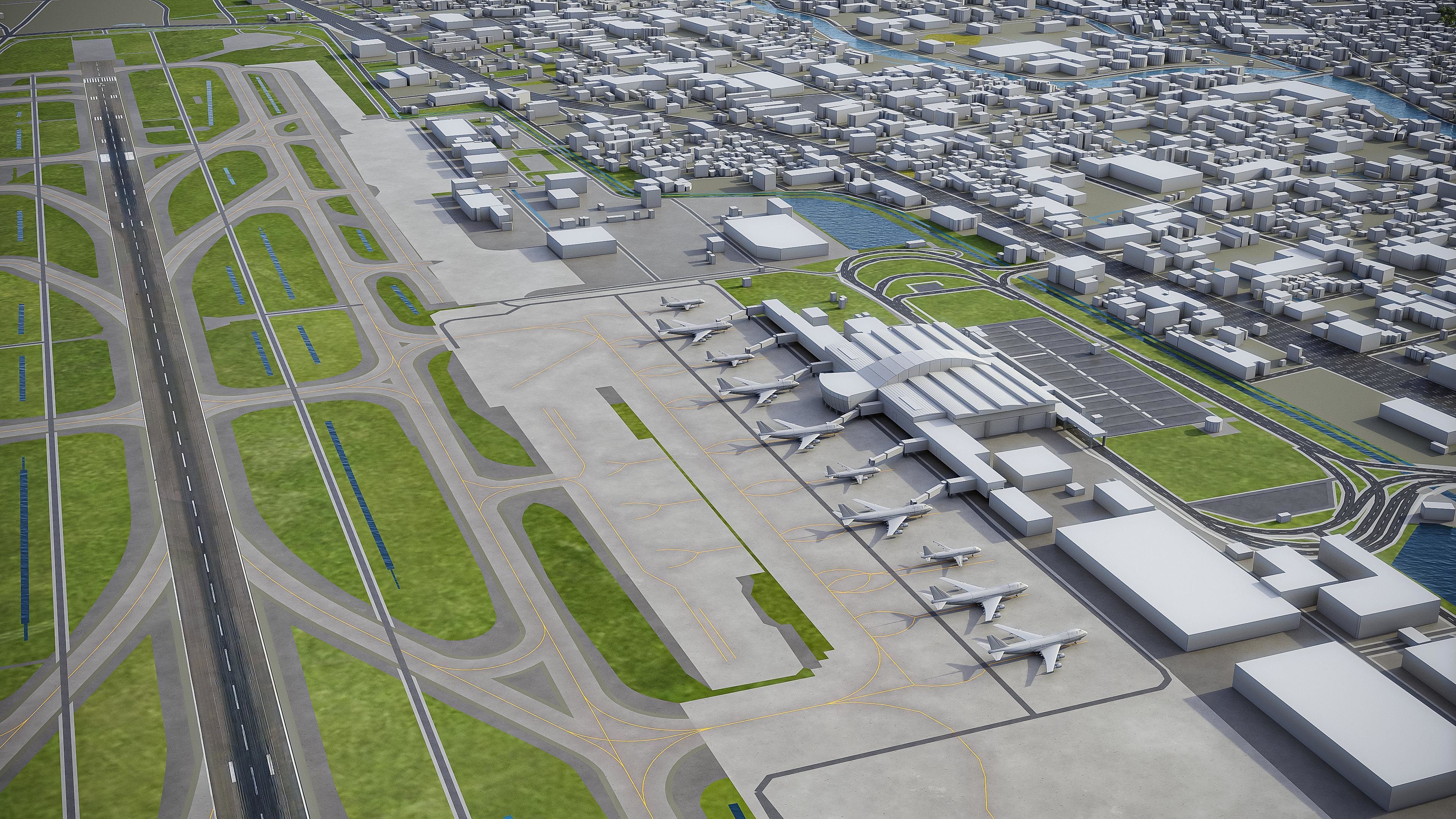 Fukuoka - Airport - FUK Low-poly 3D model_4