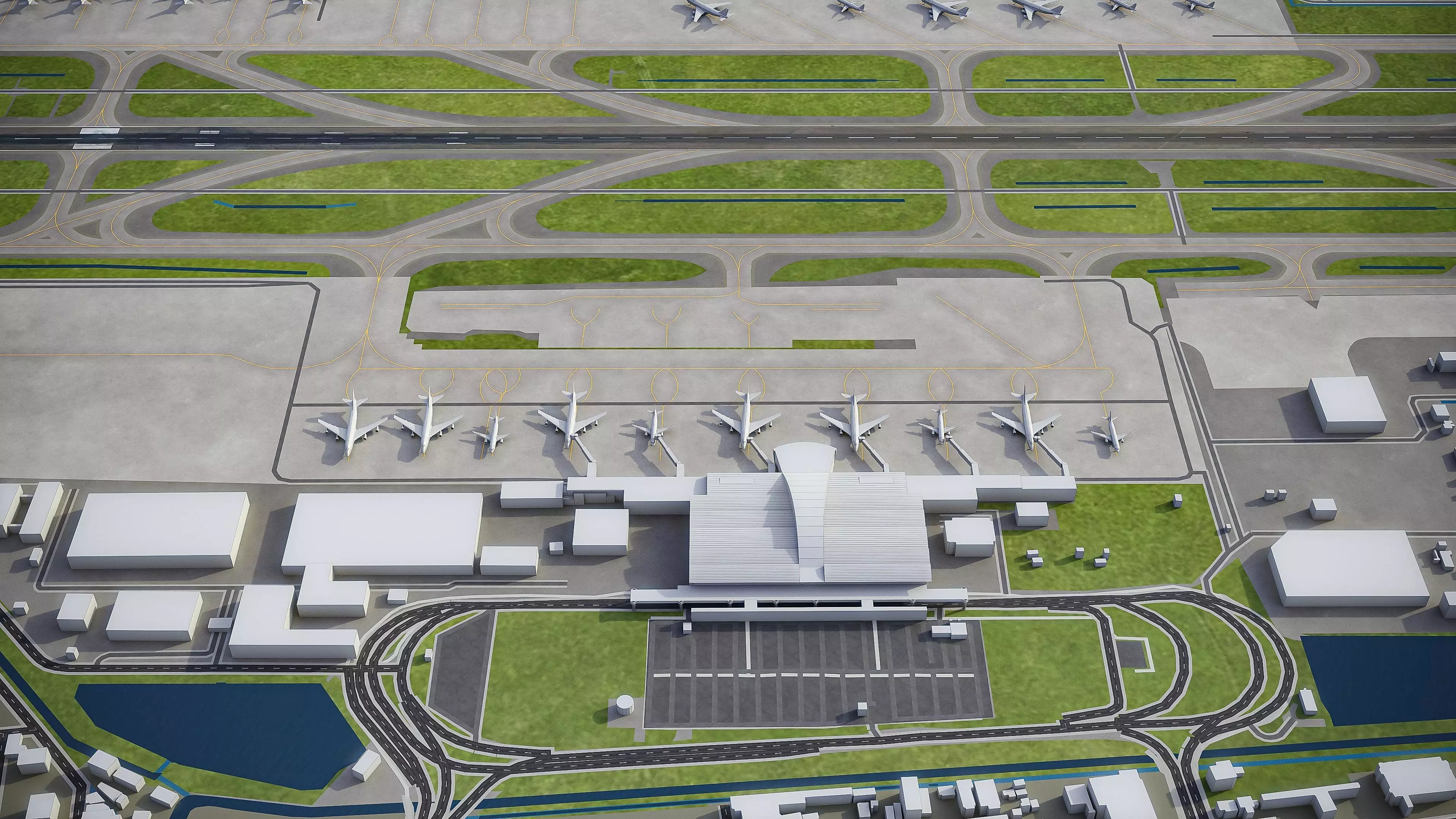 Fukuoka - Airport - FUK Low-poly 3D model_0