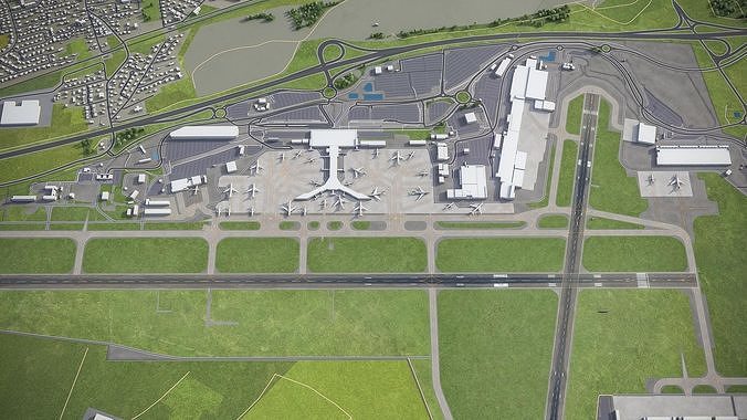 EuroAirport - Basel - Mulhouse - Freiburg Low-poly 3D model