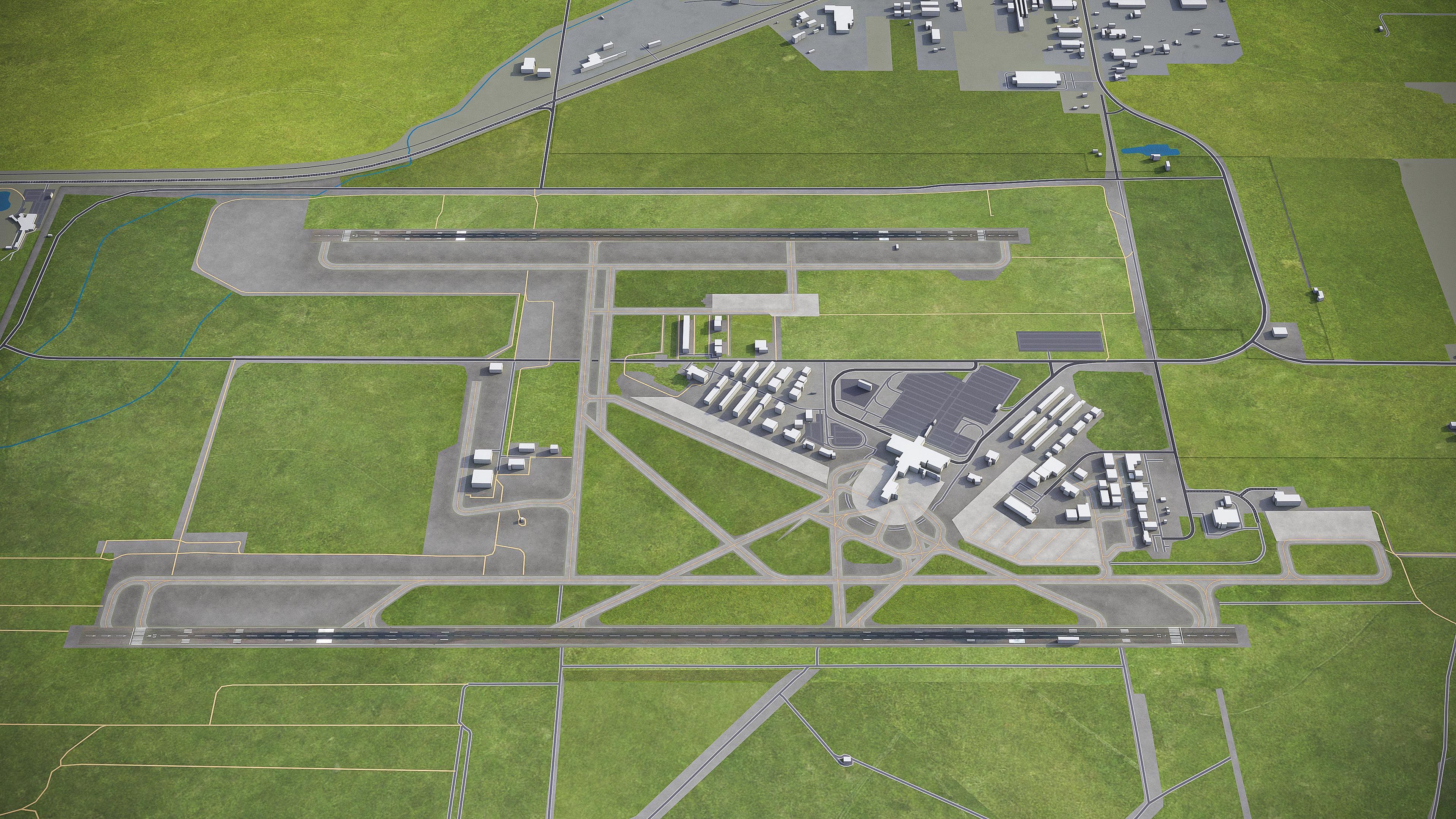 Eugene - Airport - EUG Low-poly 3D model_1