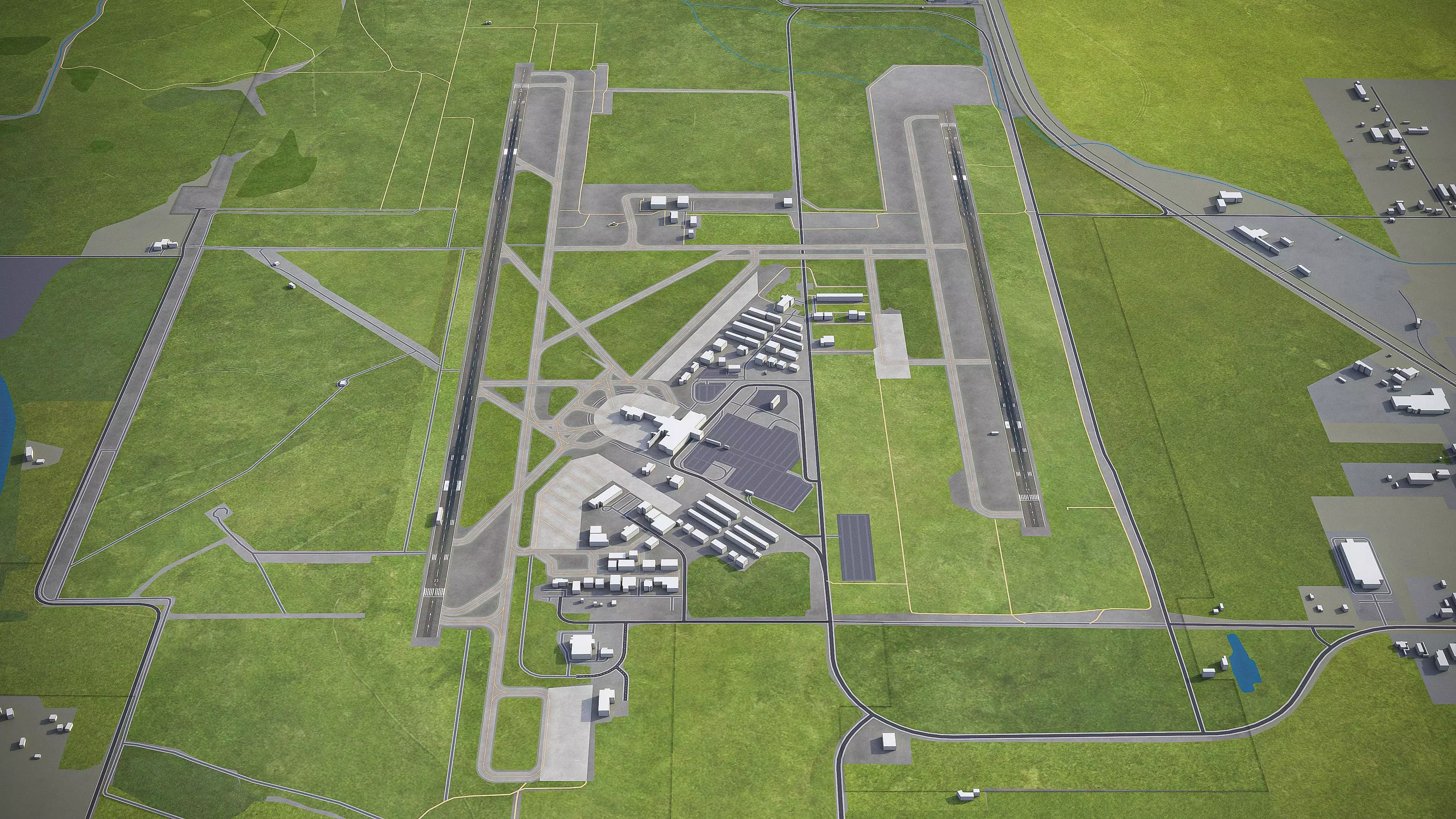 Eugene - Airport - EUG Low-poly 3D model_0