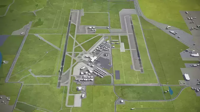Eugene - Airport - EUG Low-poly 3D model