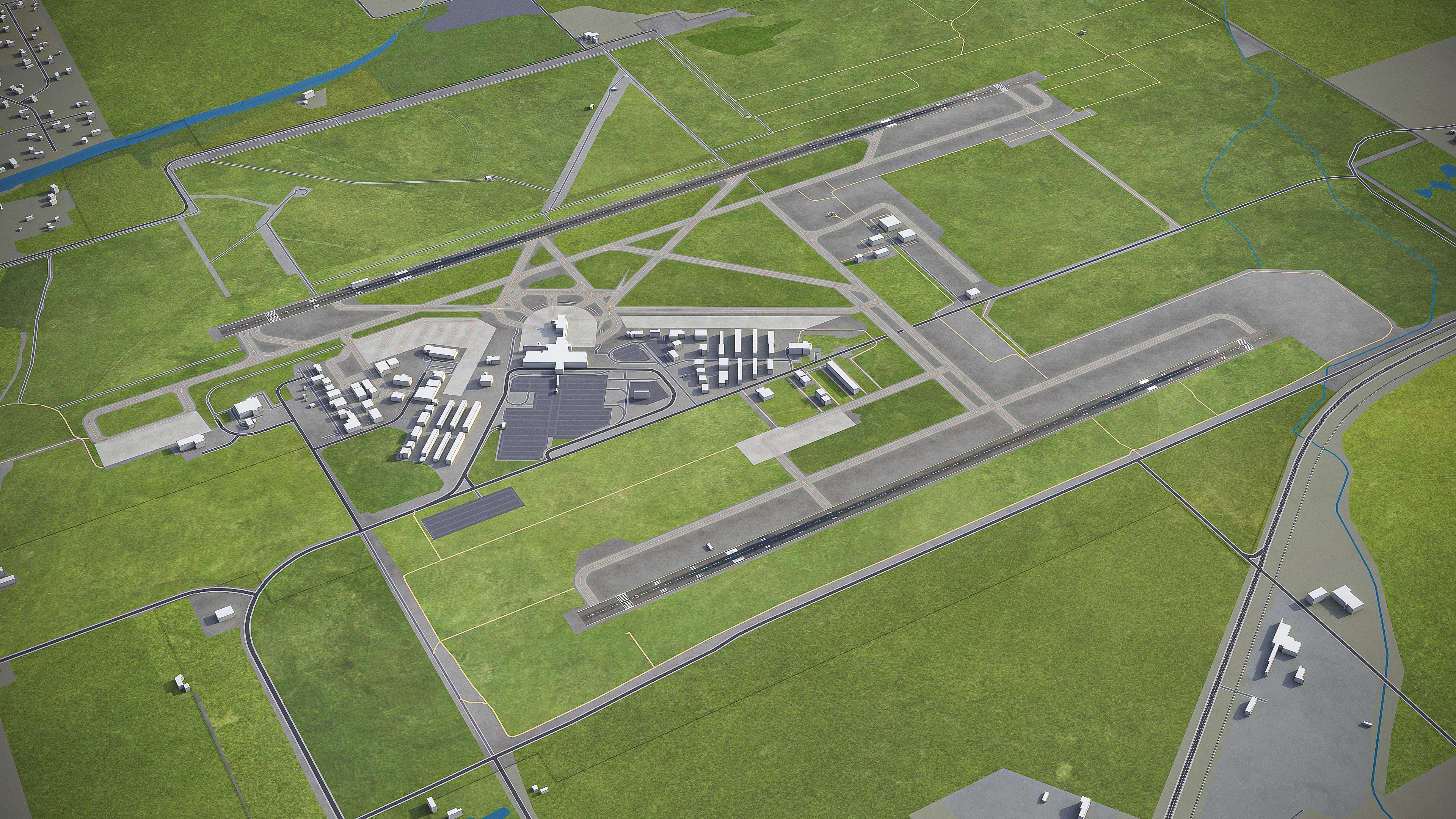 Eugene - Airport - EUG Low-poly 3D model_3