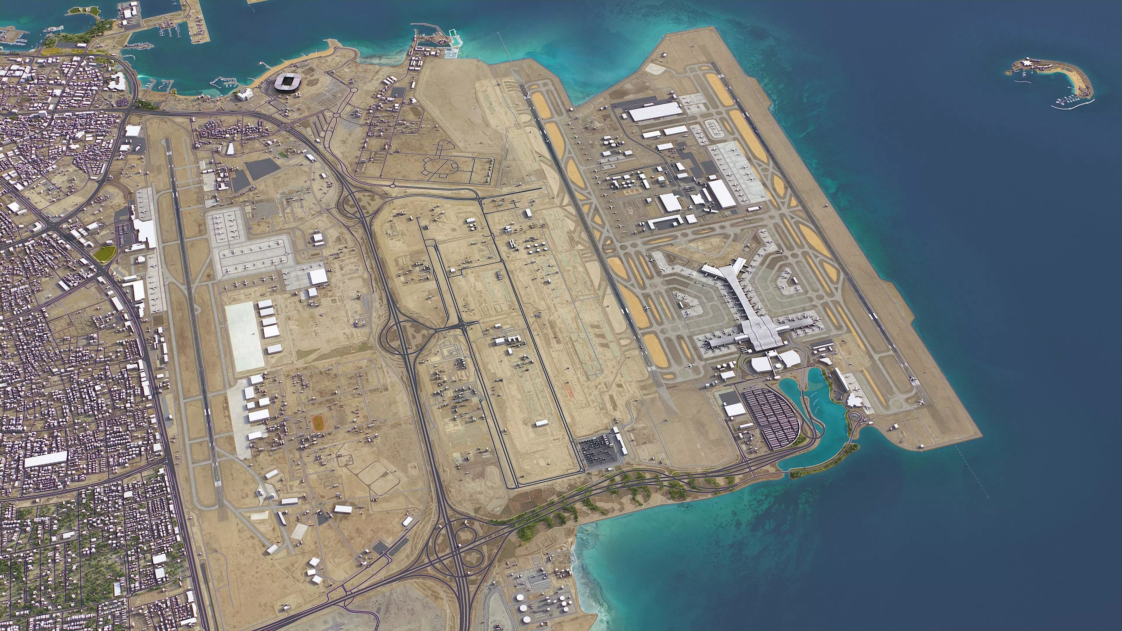 Doha - Hamad International Airport - DOH Low-poly 3D model