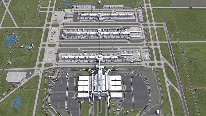 Denver - International Airport - DEN Low-poly 3D model
