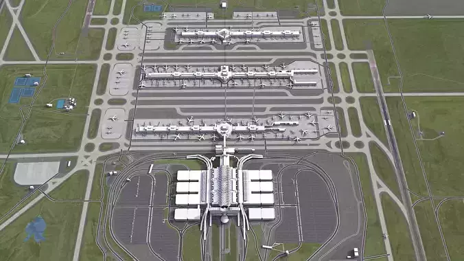 Denver - International Airport - DEN Low-poly 3D model
