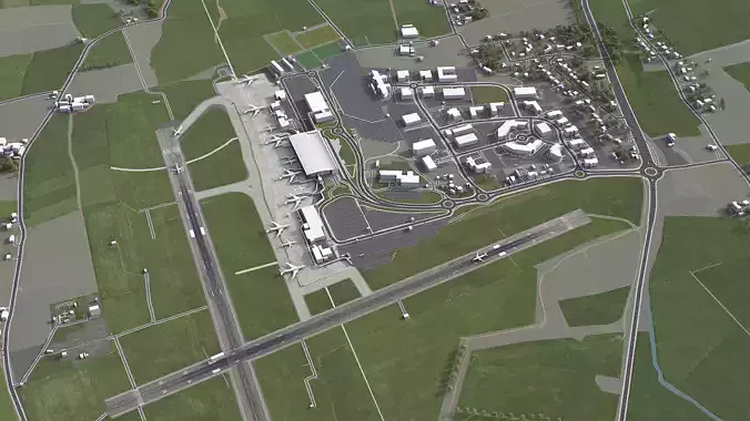 Cork - Airport - ORK Low-poly 3D model