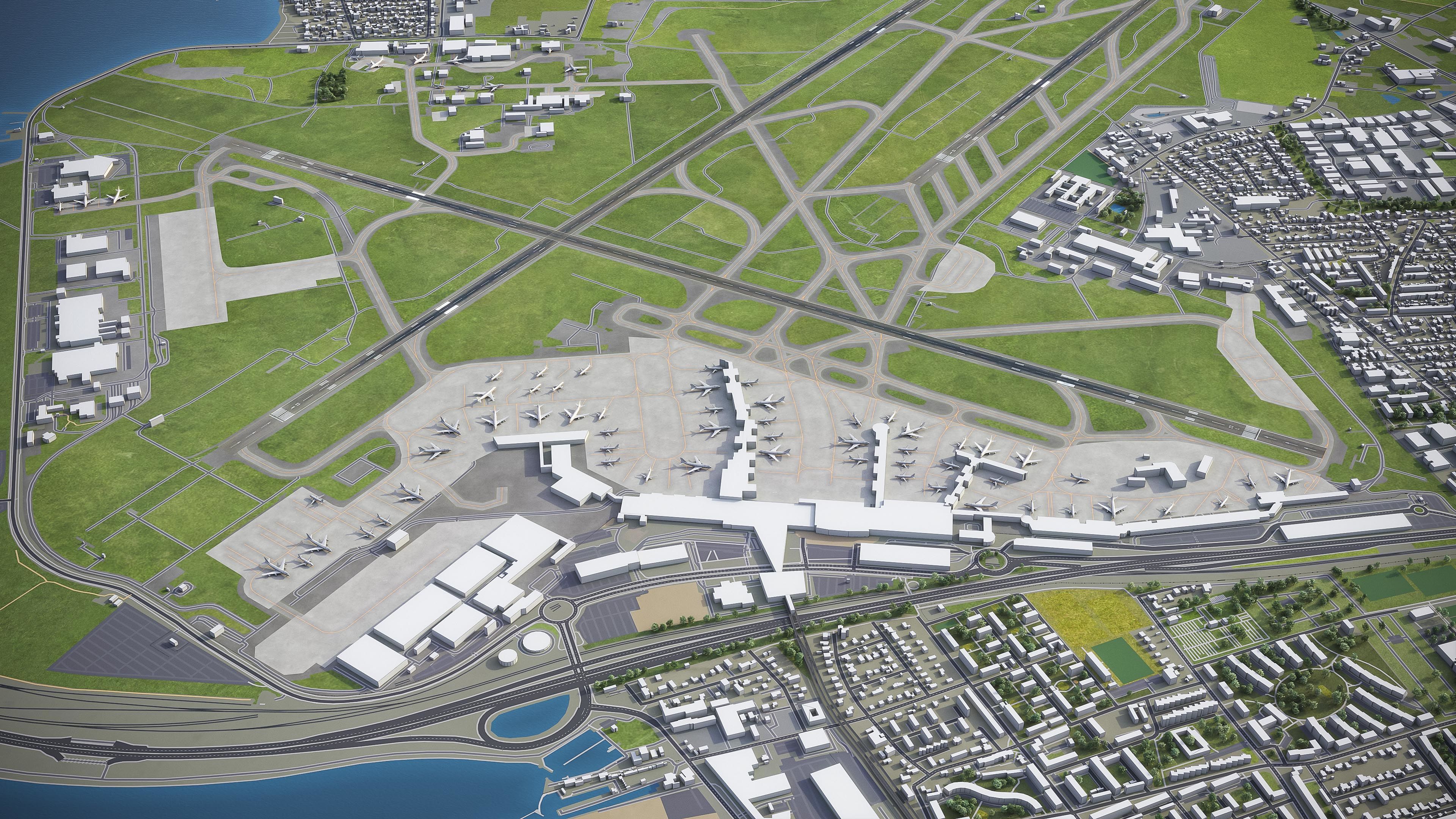 Copenhagen - Kastrup Airport - CPH Low-poly 3D model_6