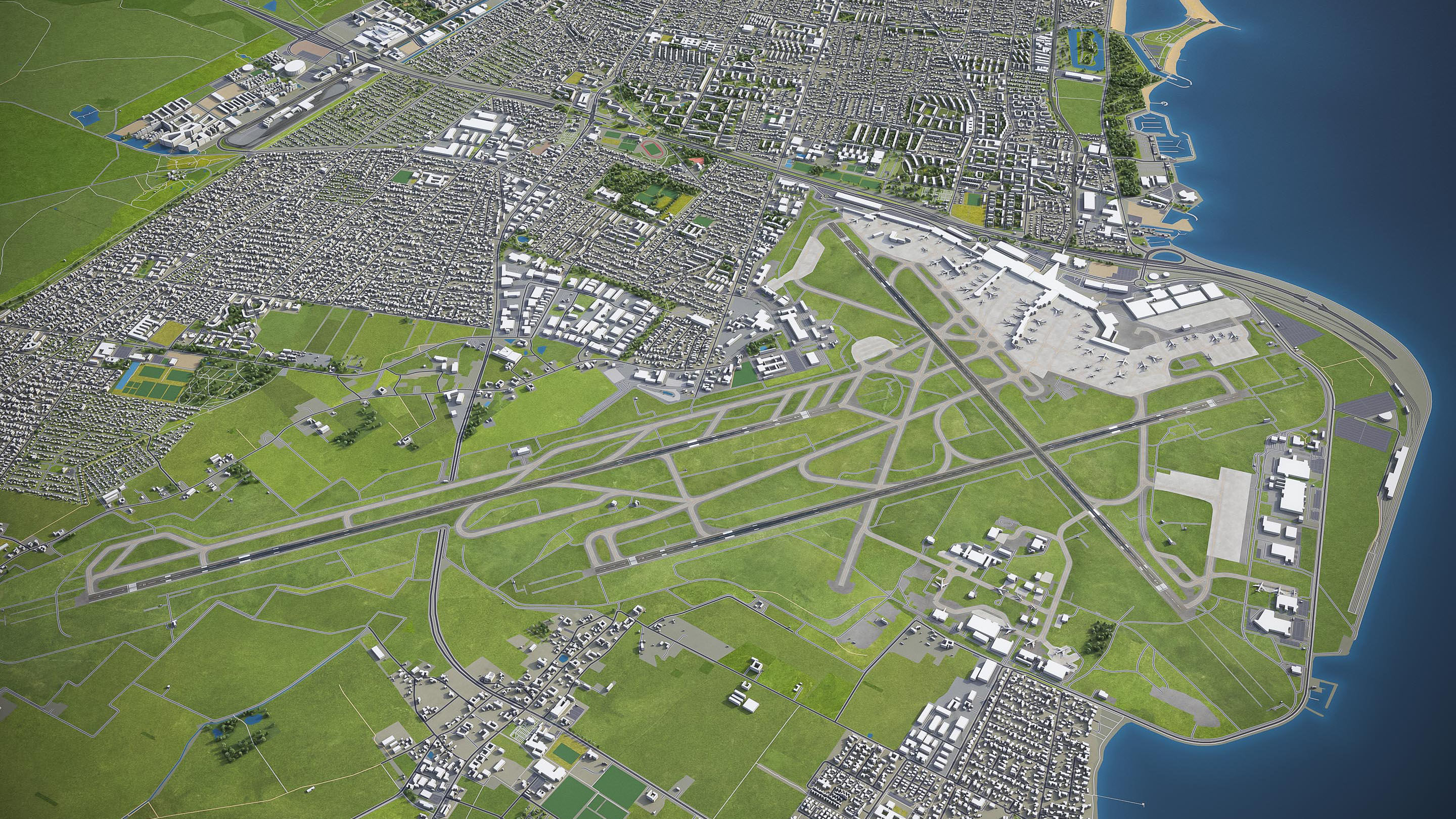 Copenhagen - Kastrup Airport - CPH Low-poly 3D model_1