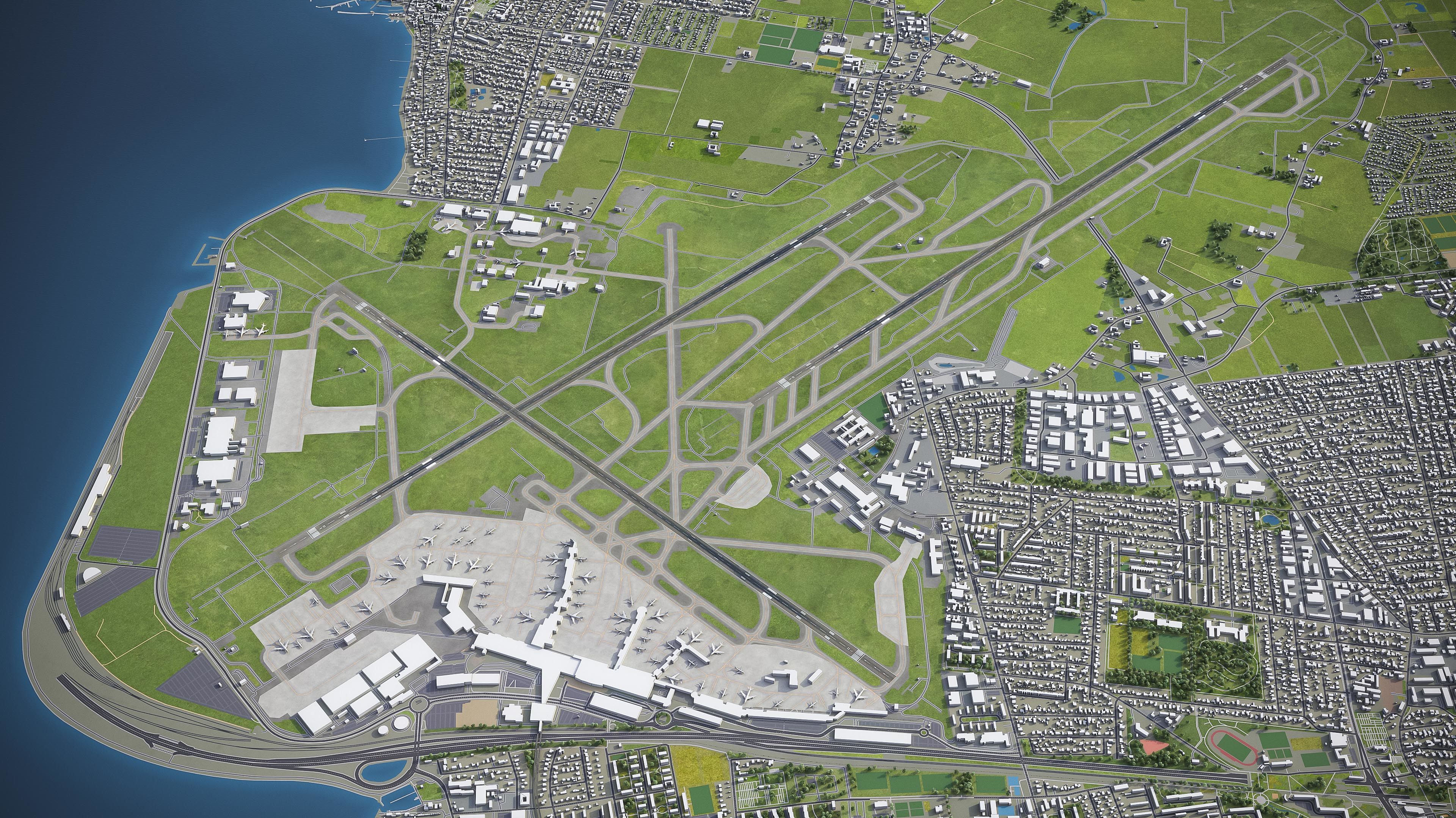 Copenhagen - Kastrup Airport - CPH Low-poly 3D model_5