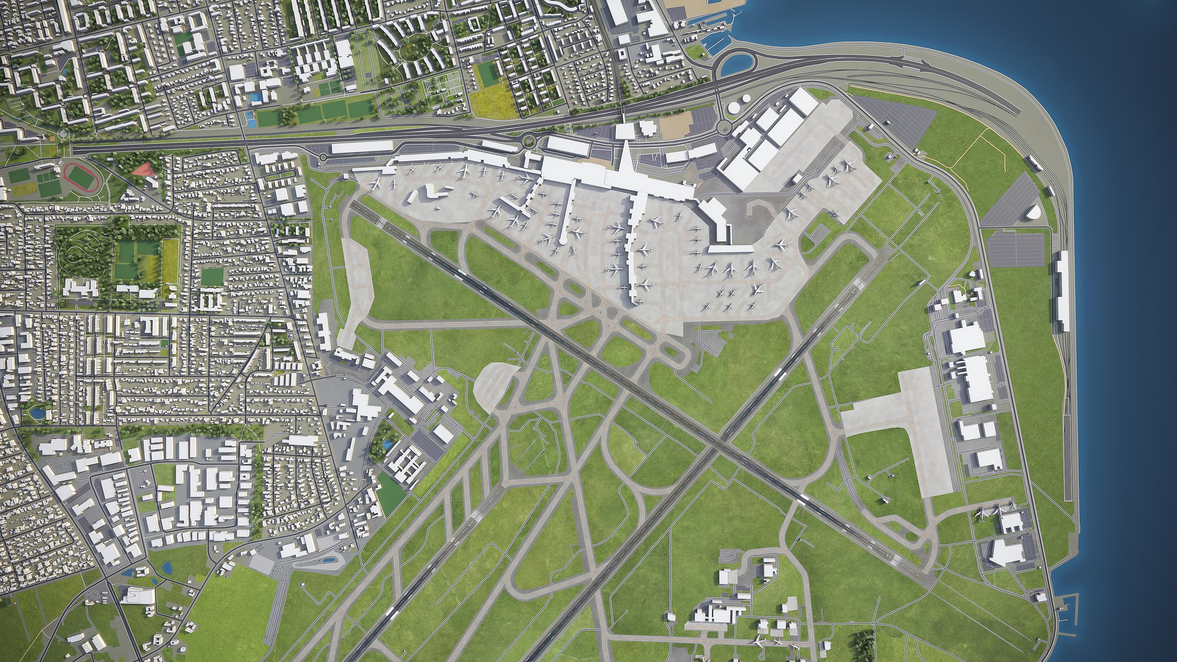 Copenhagen - Kastrup Airport - CPH Low-poly 3D model_10