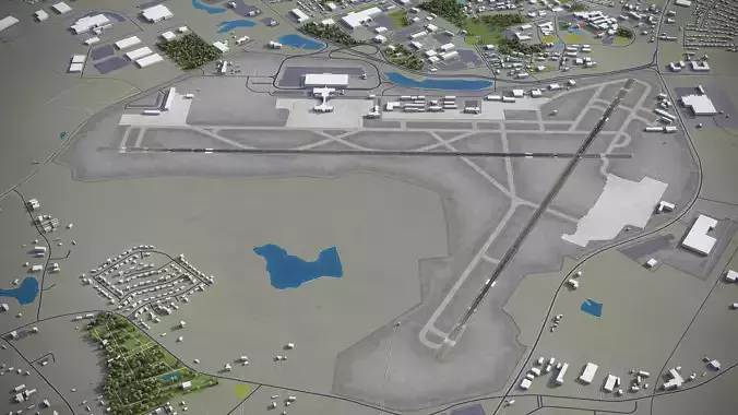 Columbia - Metropolitan Airport - CAE Low-poly 3D model