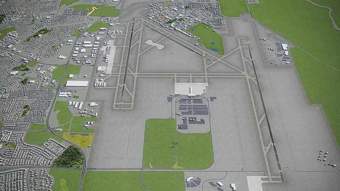 Colorado Springs- Airport - COS Low-poly 3D model